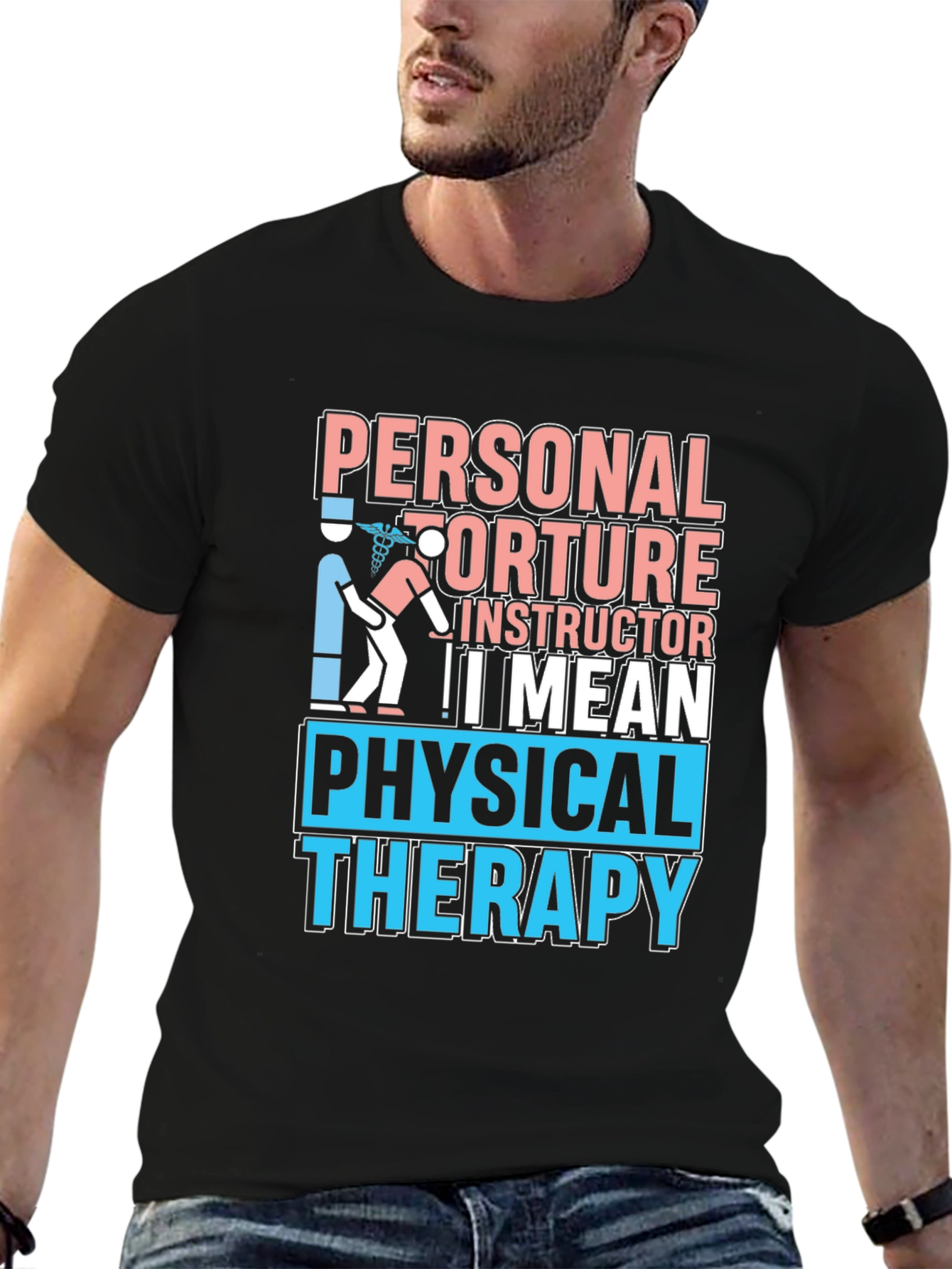 Black Personal Torture Instructor T-Shirt - Physical Therapy Tee view 6