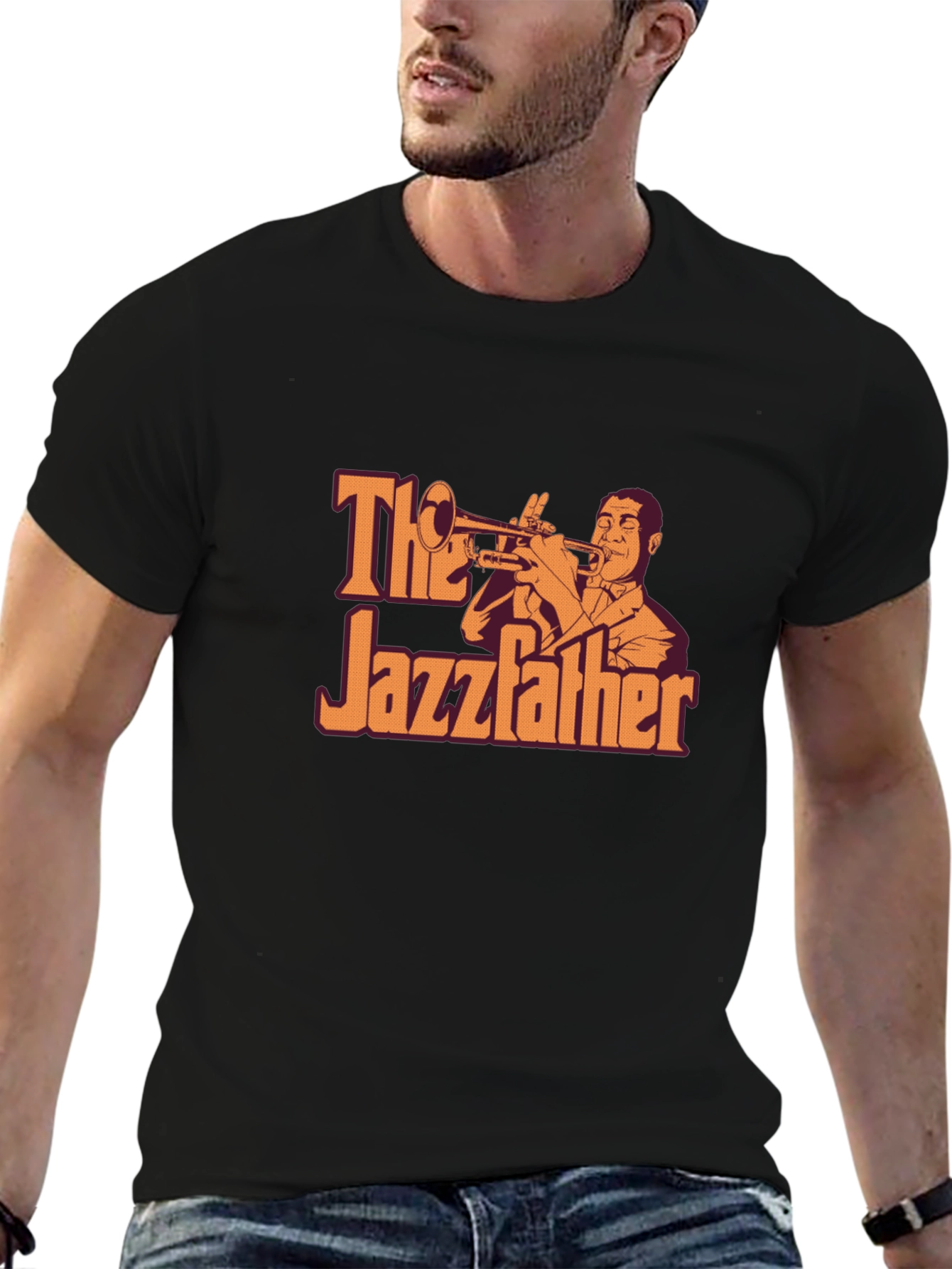Black The Jazzfather Graphic T-Shirt - Music Lover Tee view 6