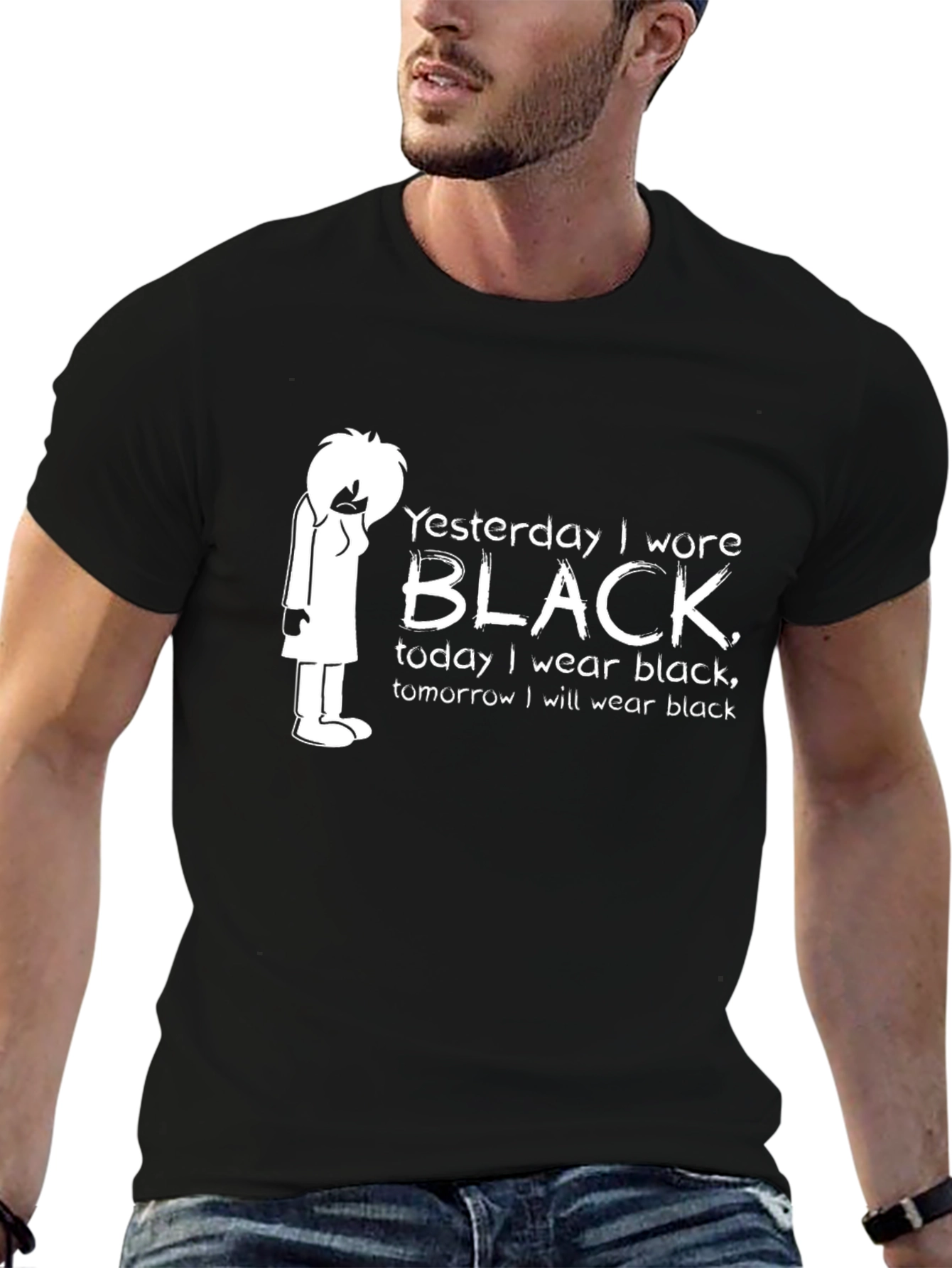 Black Emo Black T-Shirt: Yesterday I Wore Black view 6