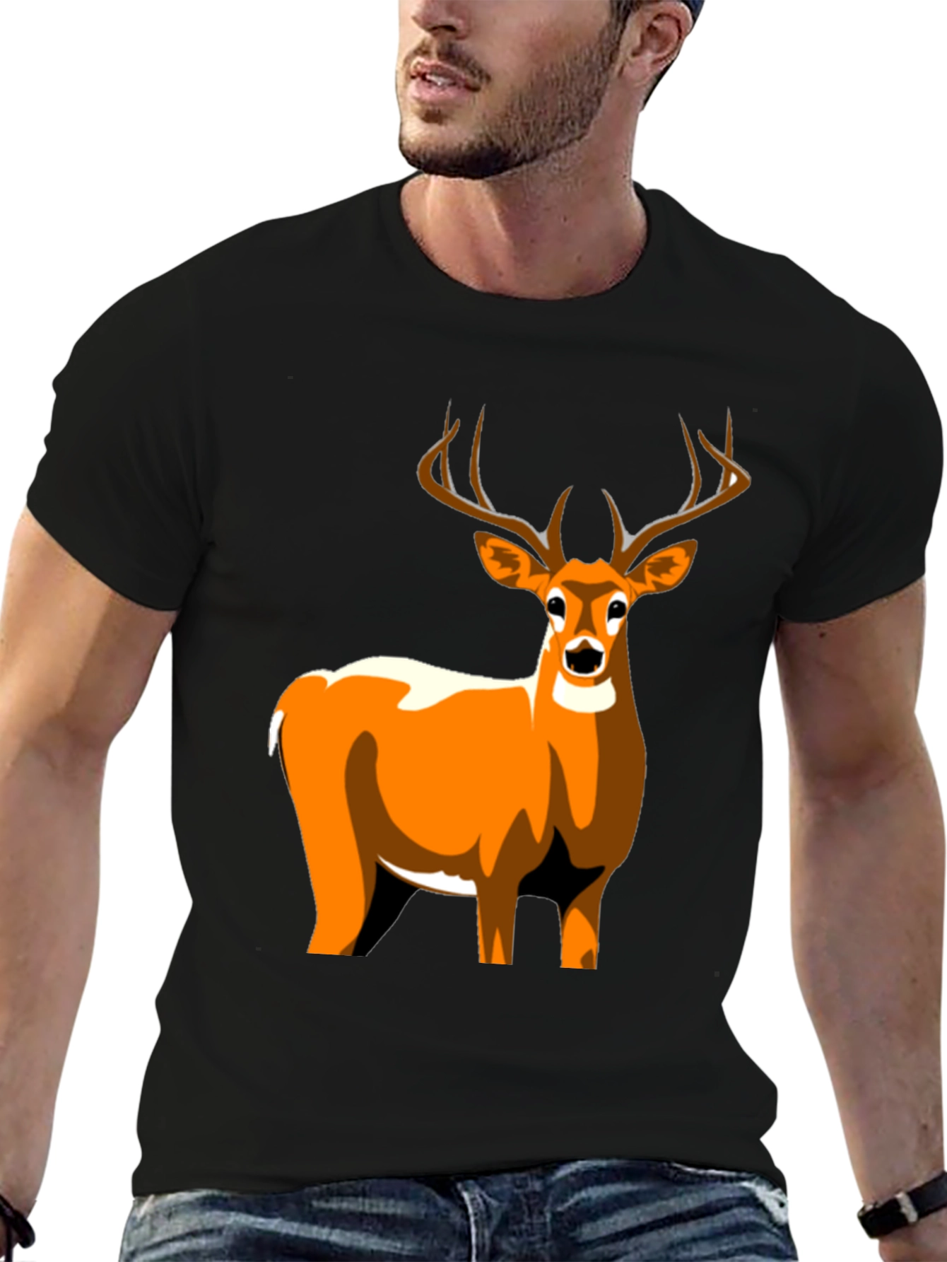 Black Deer Graphic Tee - Stylish Men's T-Shirt view 6
