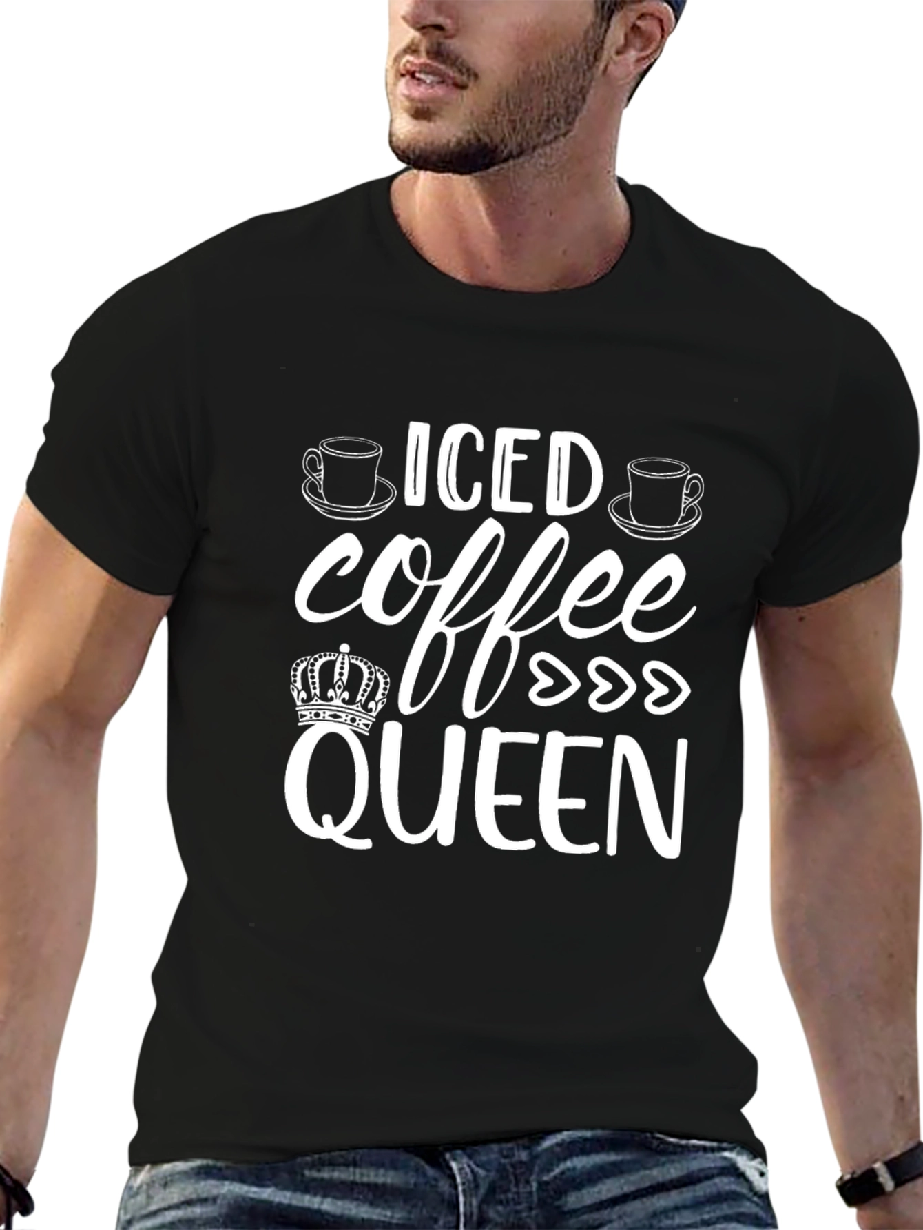 Black Iced Coffee Queen Graphic T-Shirt view 6