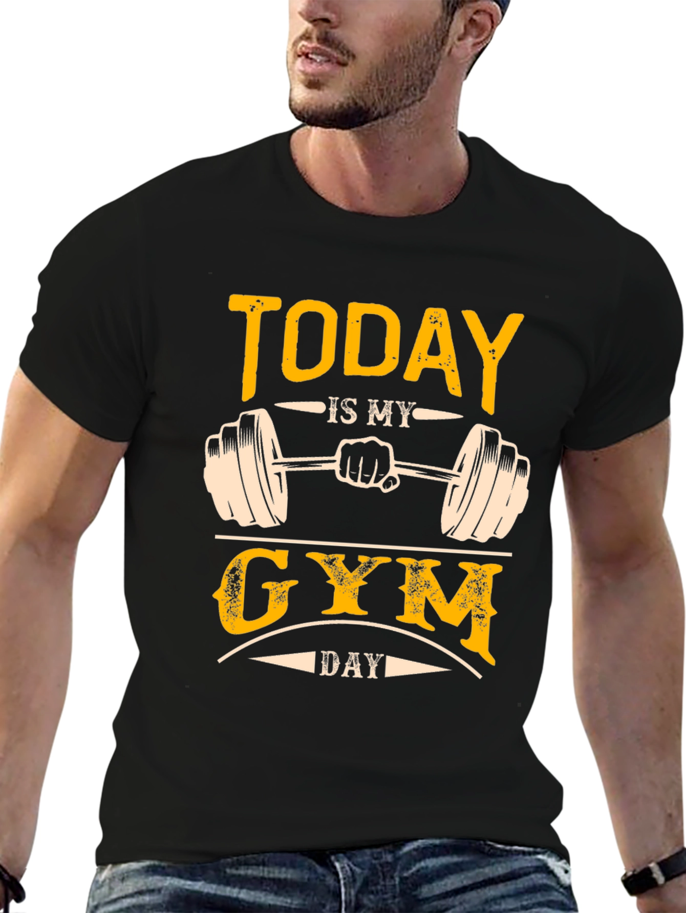 Black Today Is My Gym Day T-Shirt view 6