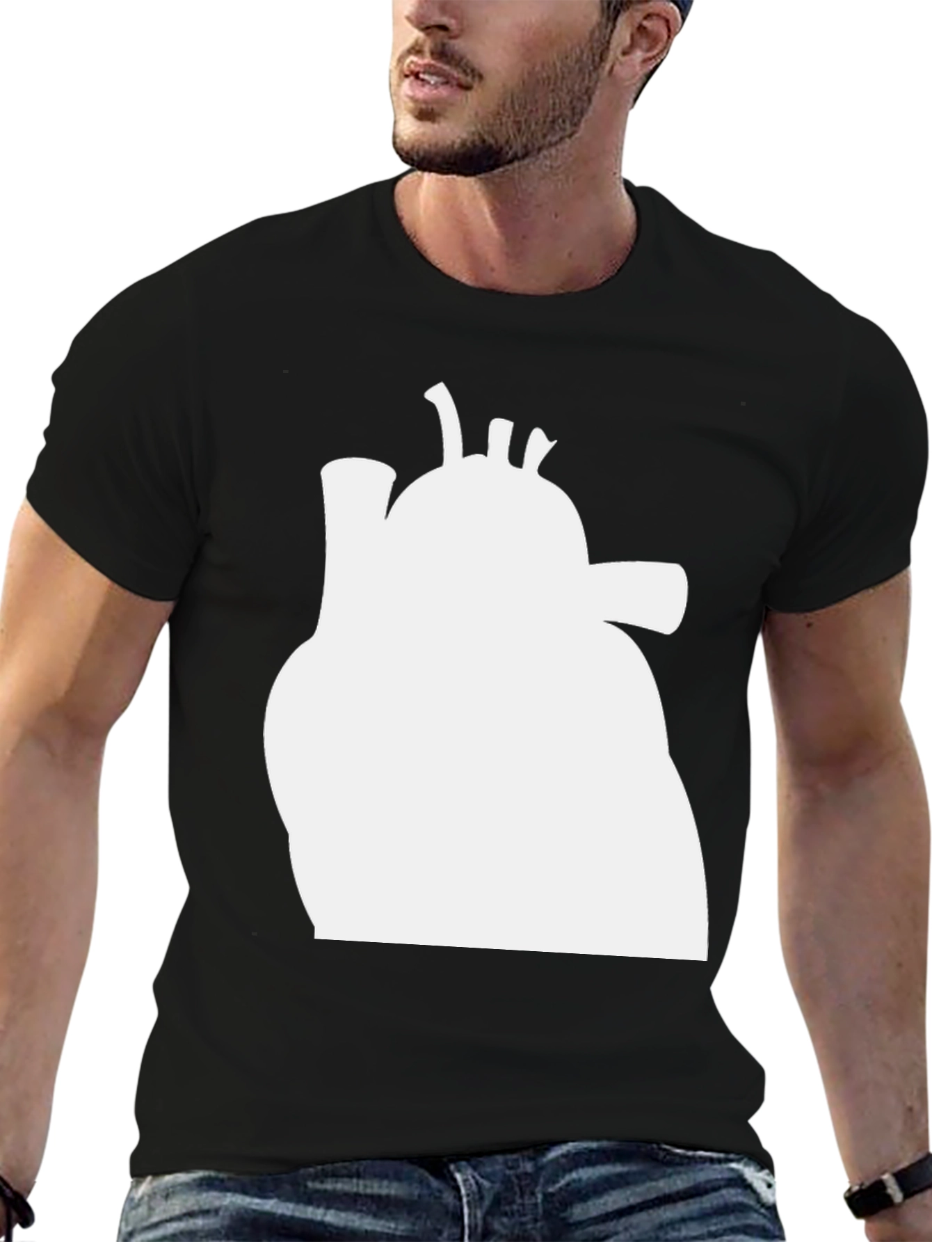 Black Anatomical Heart Graphic Tee - Stylish & Unique Design view 6