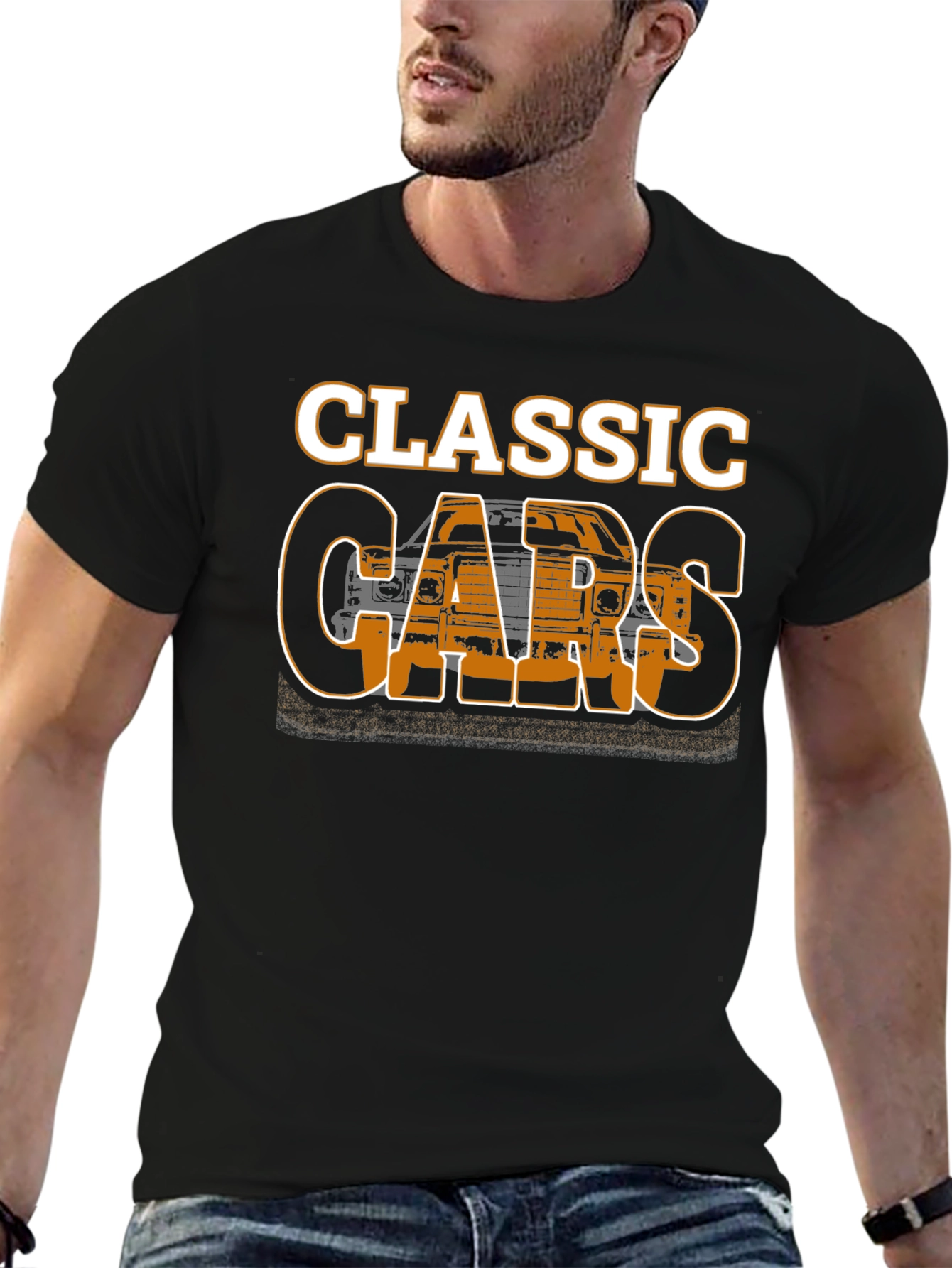 Black Classic Cars Graphic T-Shirt - Black view 6