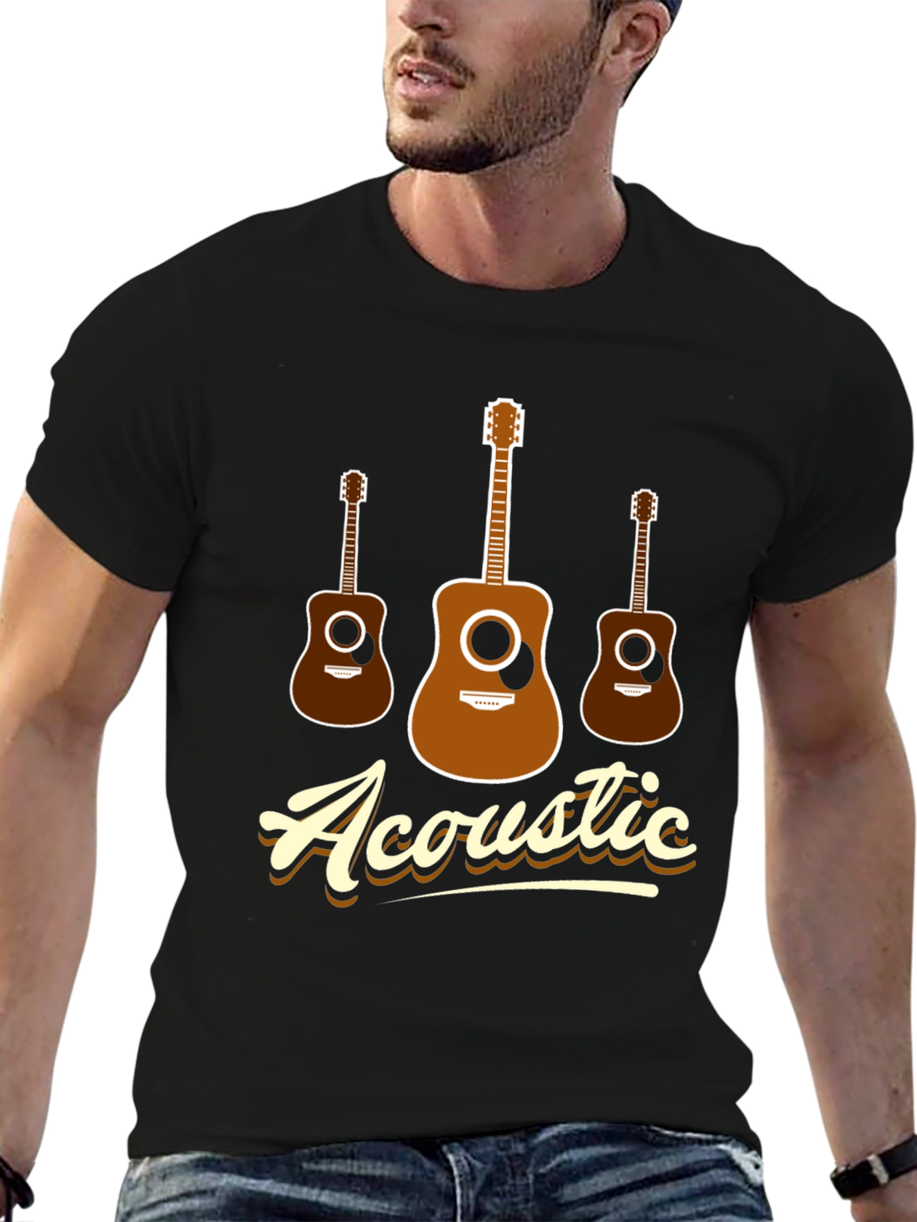 Acoustic Guitar T-Shirt - Music Lover Tee - 6