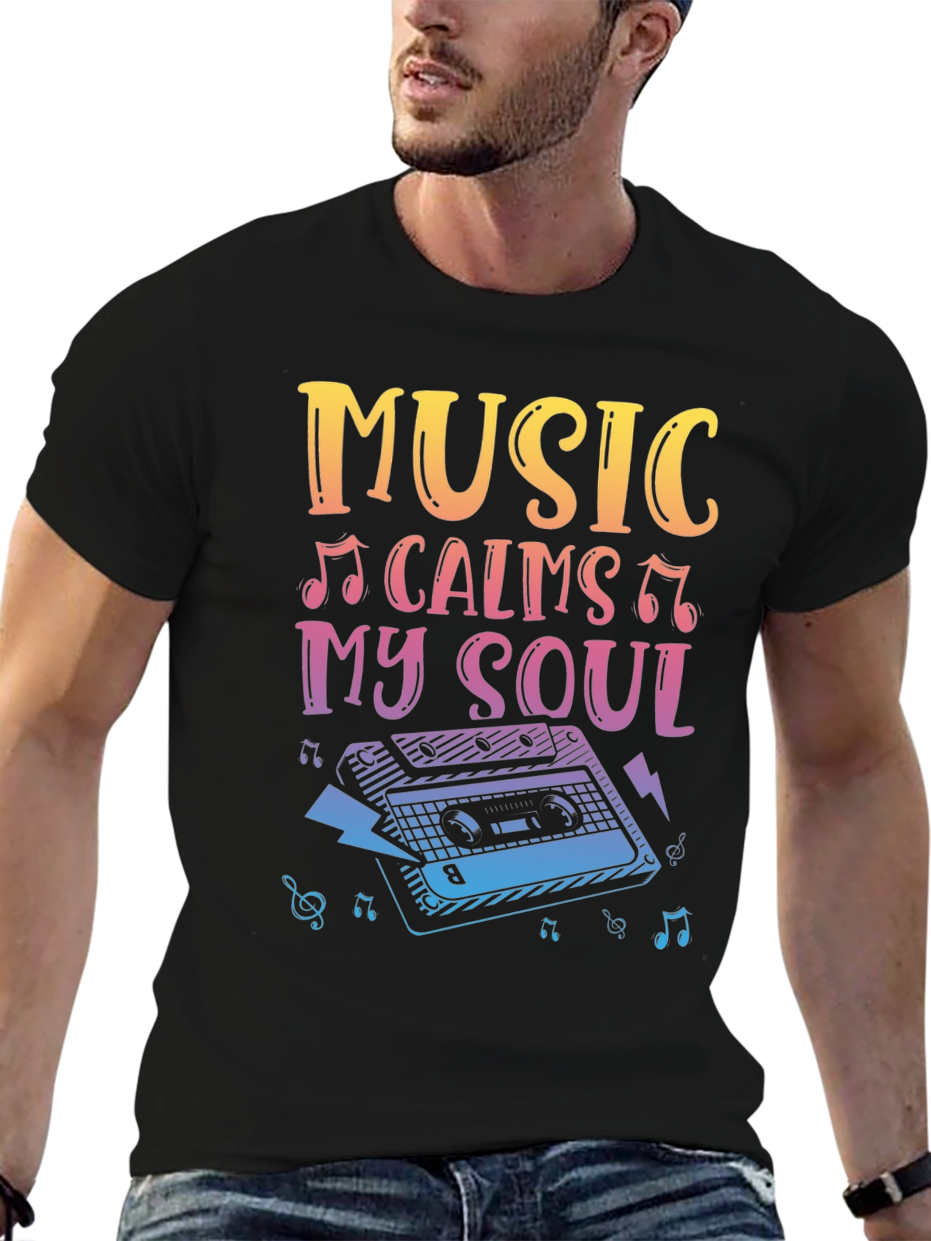 Black Music Calms My Soul T-Shirt view 6