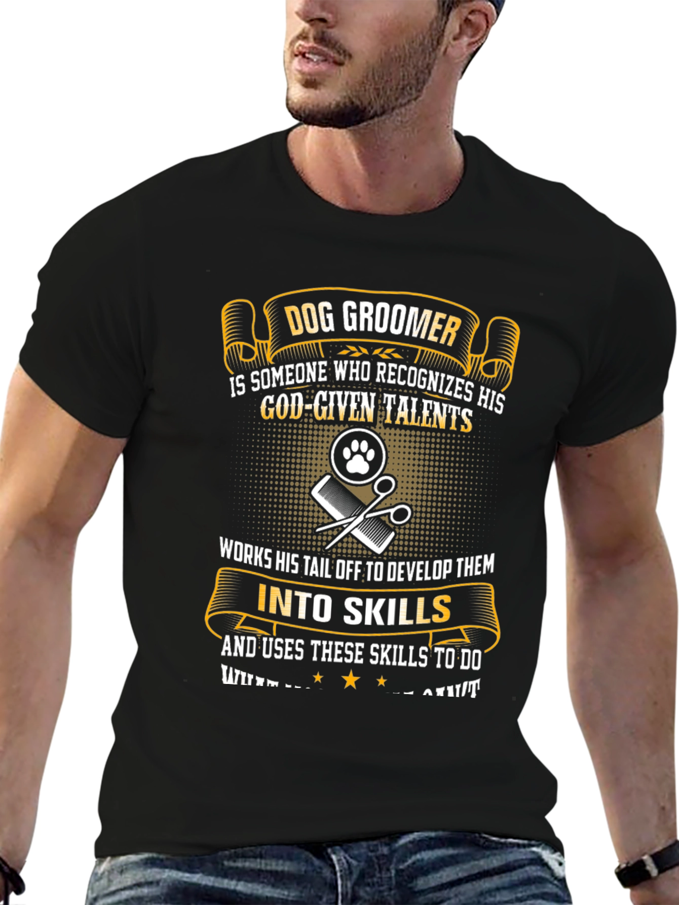 Black Dog Groomer T-Shirt Funny Pet Grooming Gift view 6