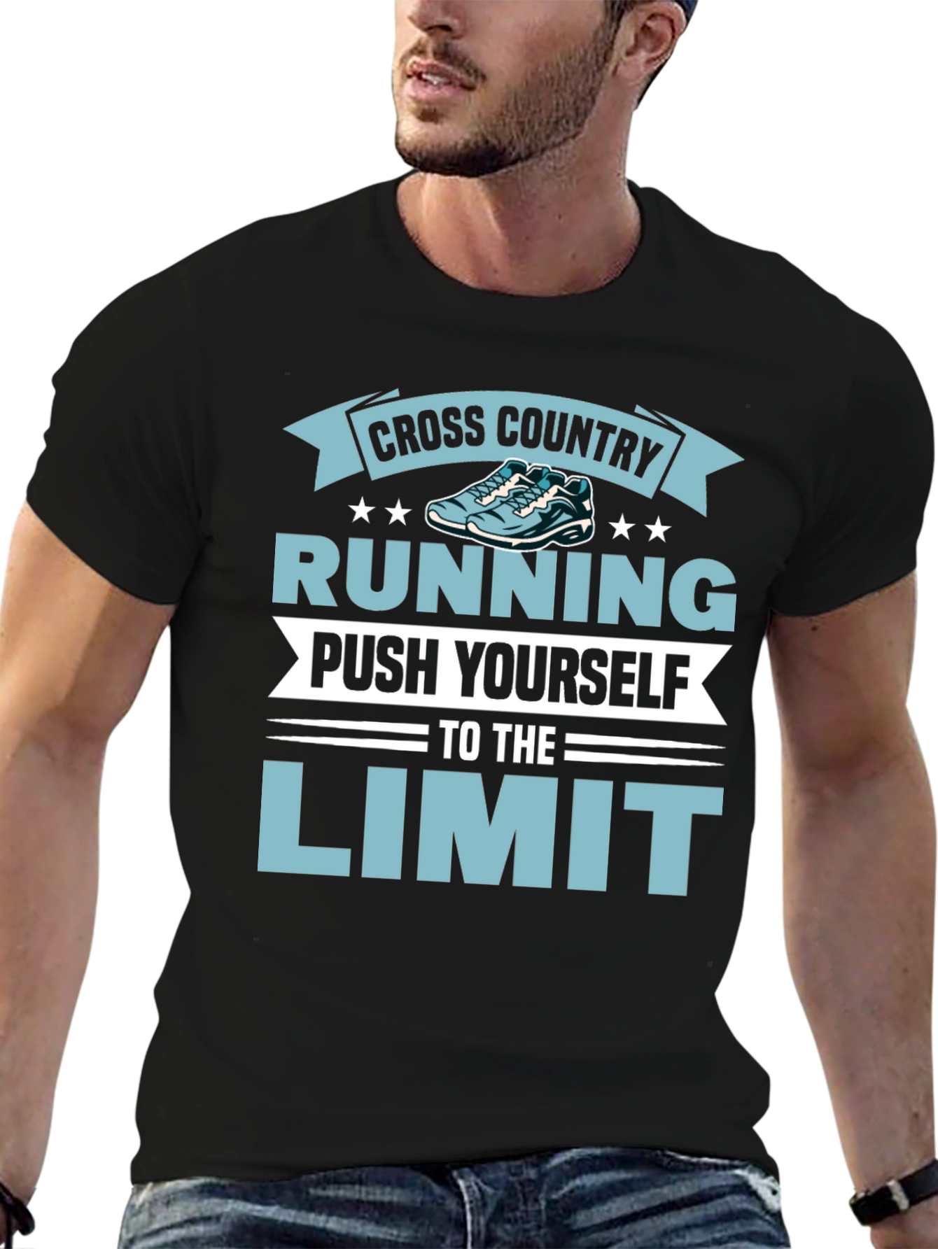 Black Cross Country Running Graphic Tee view 6