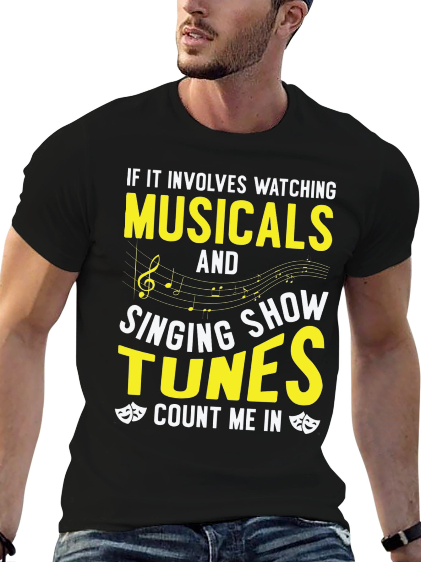 Black Musical Lover's T-Shirt: Watching, Singing, Count Me In! view 6