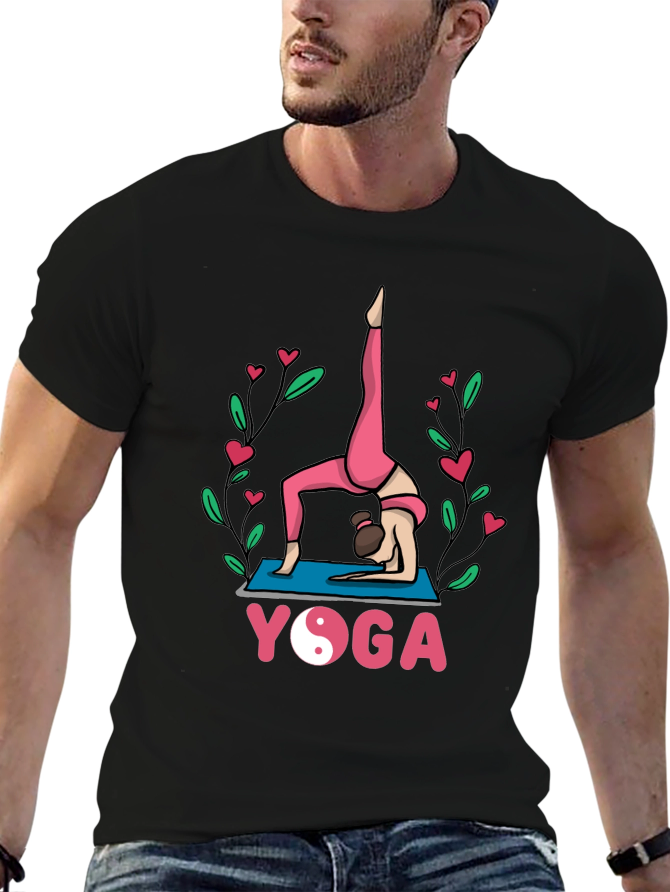 Black Yoga Pose Graphic Tee - Meditative Style view 6