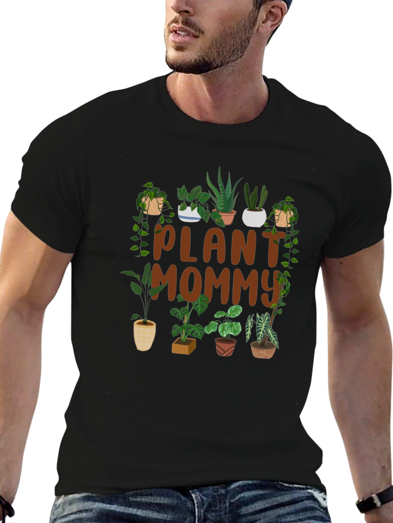 Black Plant Mommy Graphic T-Shirt view 6