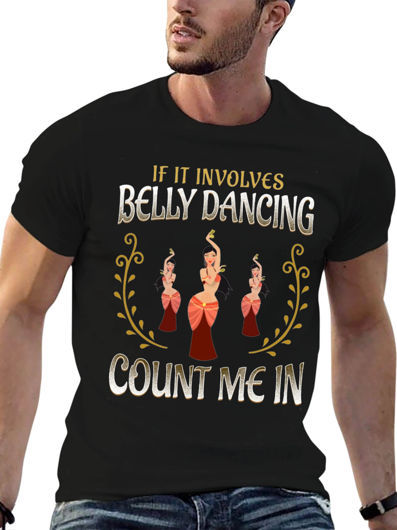 Black Belly Dancing Graphic Tee - "Count Me In" Design view 6
