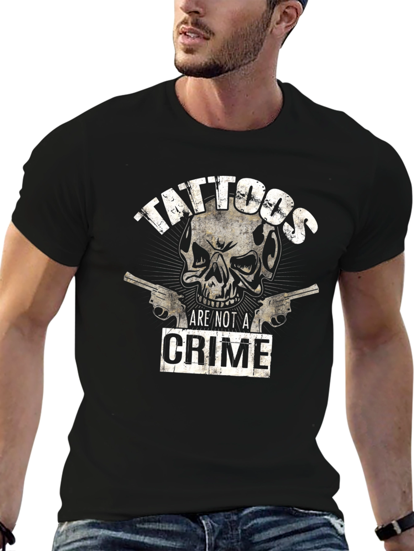 Black Tattoos are Not a Crime Graphic T-Shirt view 6