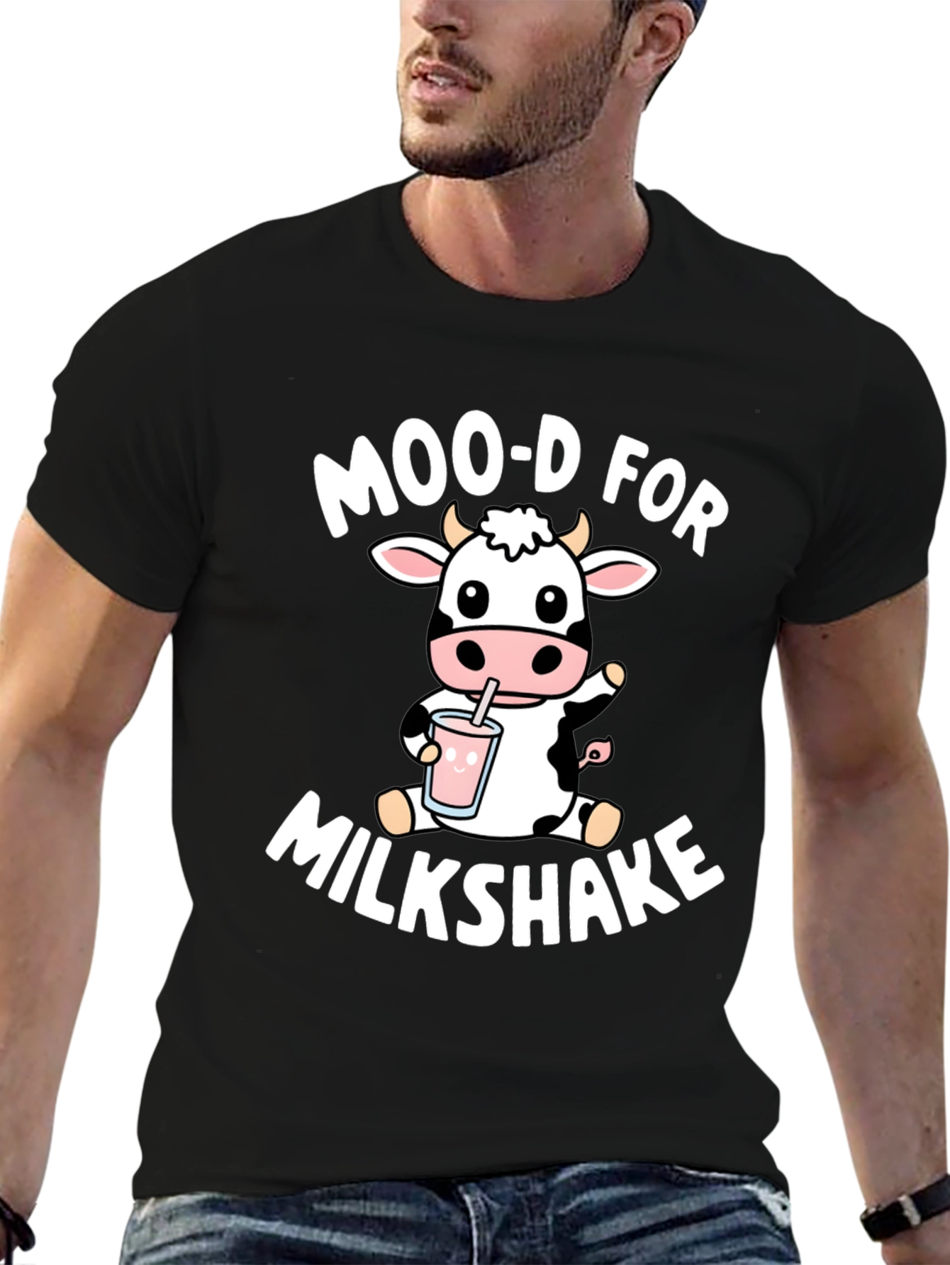 Black Moo-d for Milkshake Graphic Tee view 6