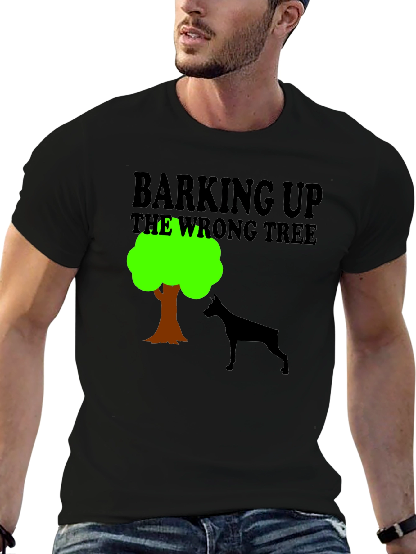 Black Barking Up the Wrong Tree Graphic Tee view 6