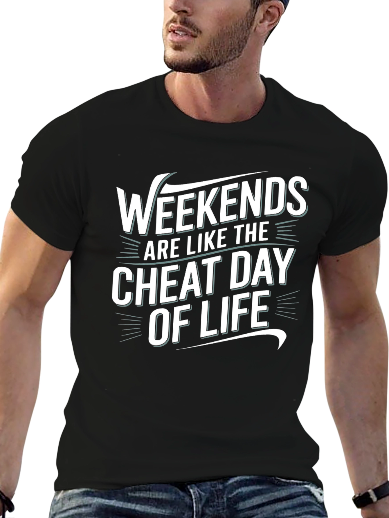 Black Weekends Cheat Day of Life Graphic Tee view 6