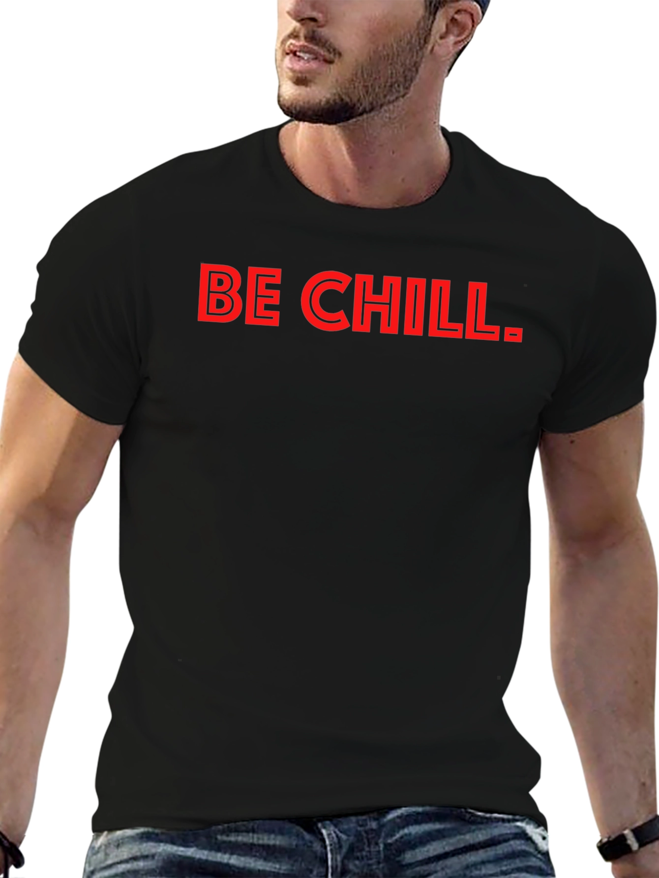 Black Be Chill T-Shirt - Mens Black Graphic Tee view 6