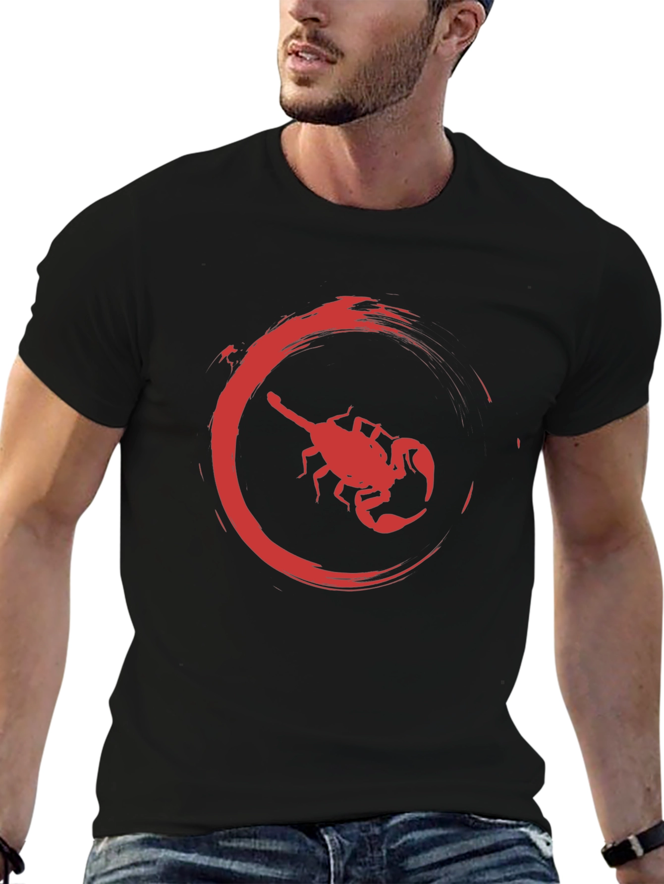 Black Red Scorpion Graphic Black T-Shirt - Bold & Stylish view 6