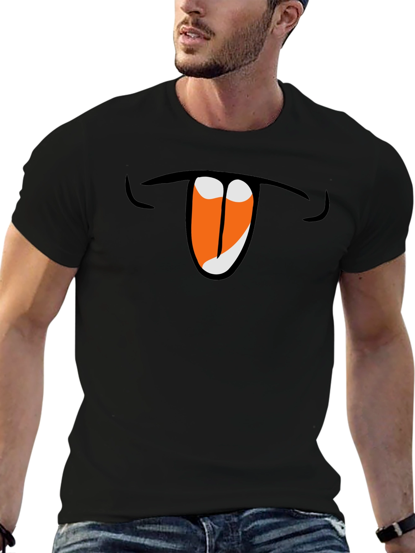 Black Funny Mouth T-Shirt - Show Your Silly Side! view 6