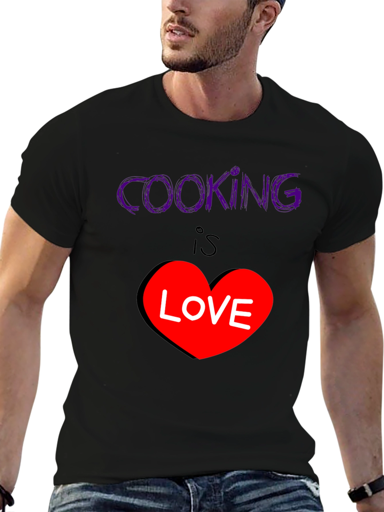Black Cooking is Love T-Shirt - Stylish Graphic Tee view 6