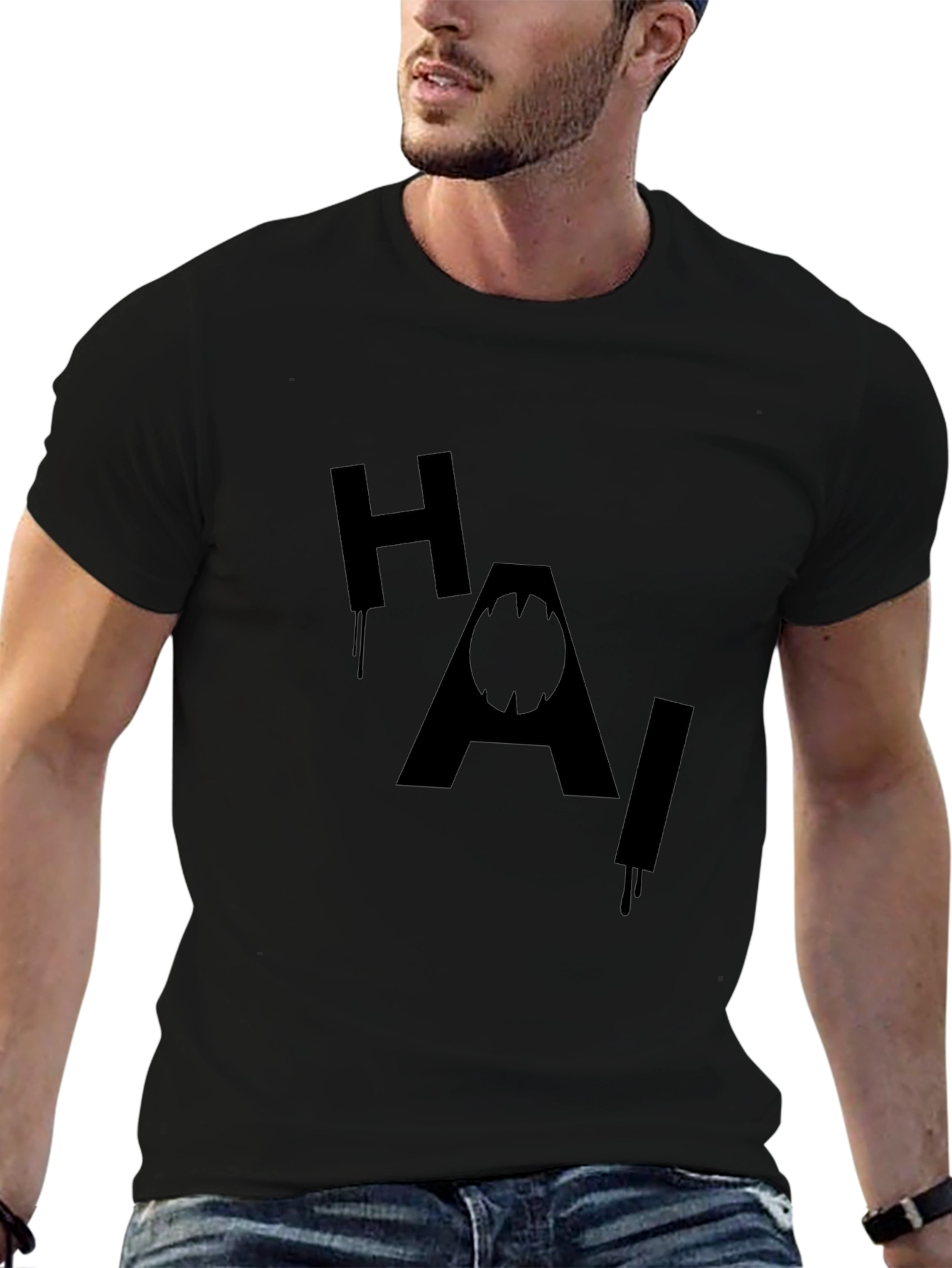 Black HAI Joker Inspired Black T-Shirt view 6