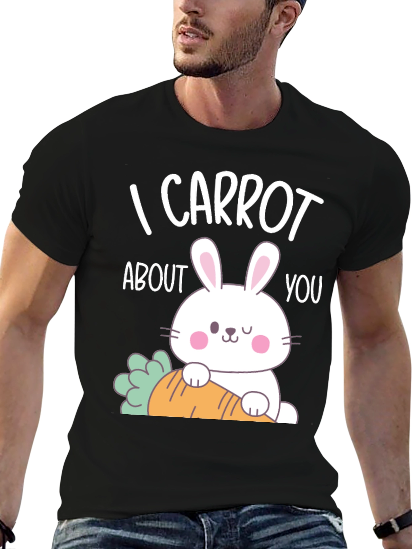 Black I Carrot About You Bunny T-Shirt view 6