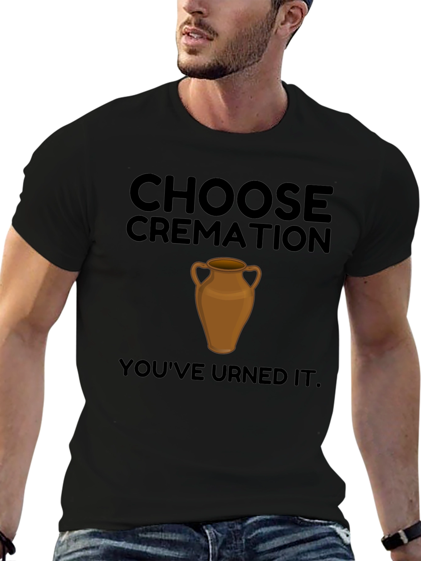Black Choose Cremation Funny Graphic T-Shirt view 6