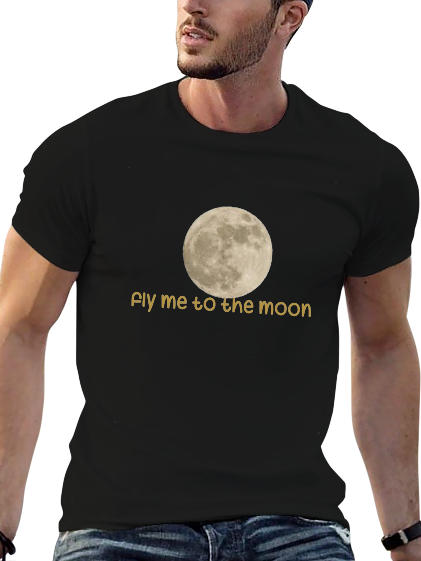 Black Fly Me To The Moon T-Shirt view 6