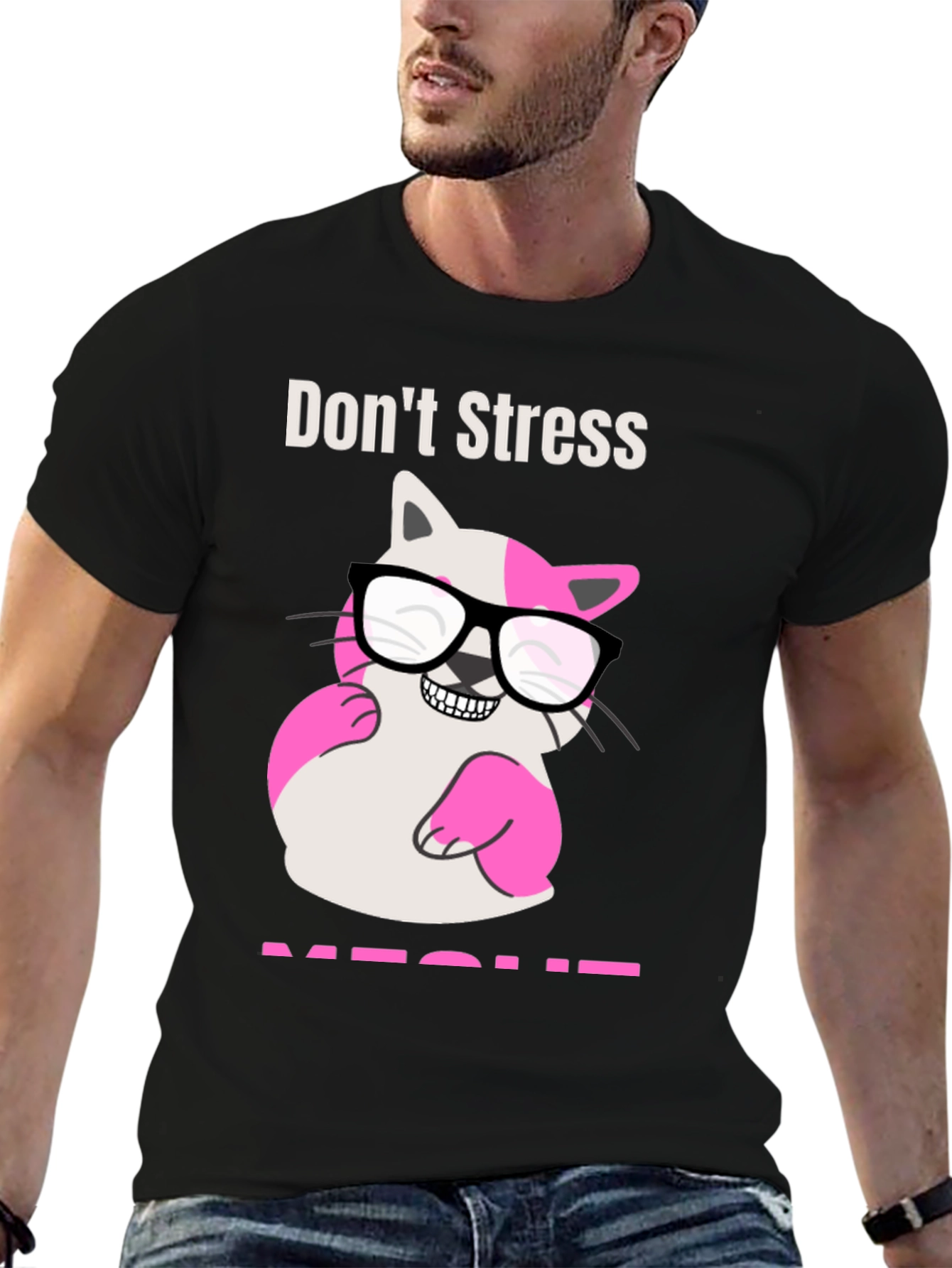 Black Don't Stress MEOWT T-Shirt view 6