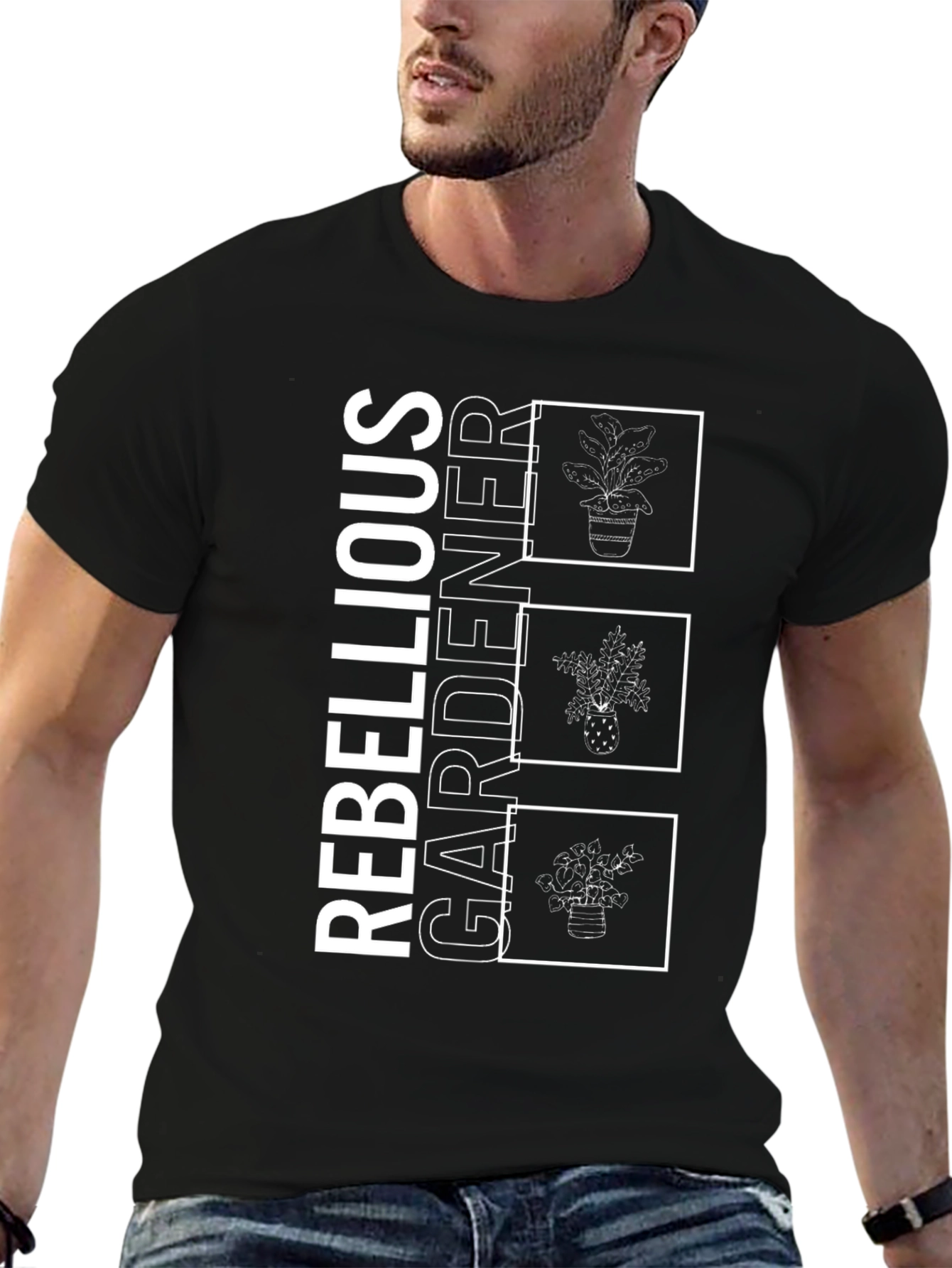 Black Rebellious Gardener Graphic Tee - Unisex view 6