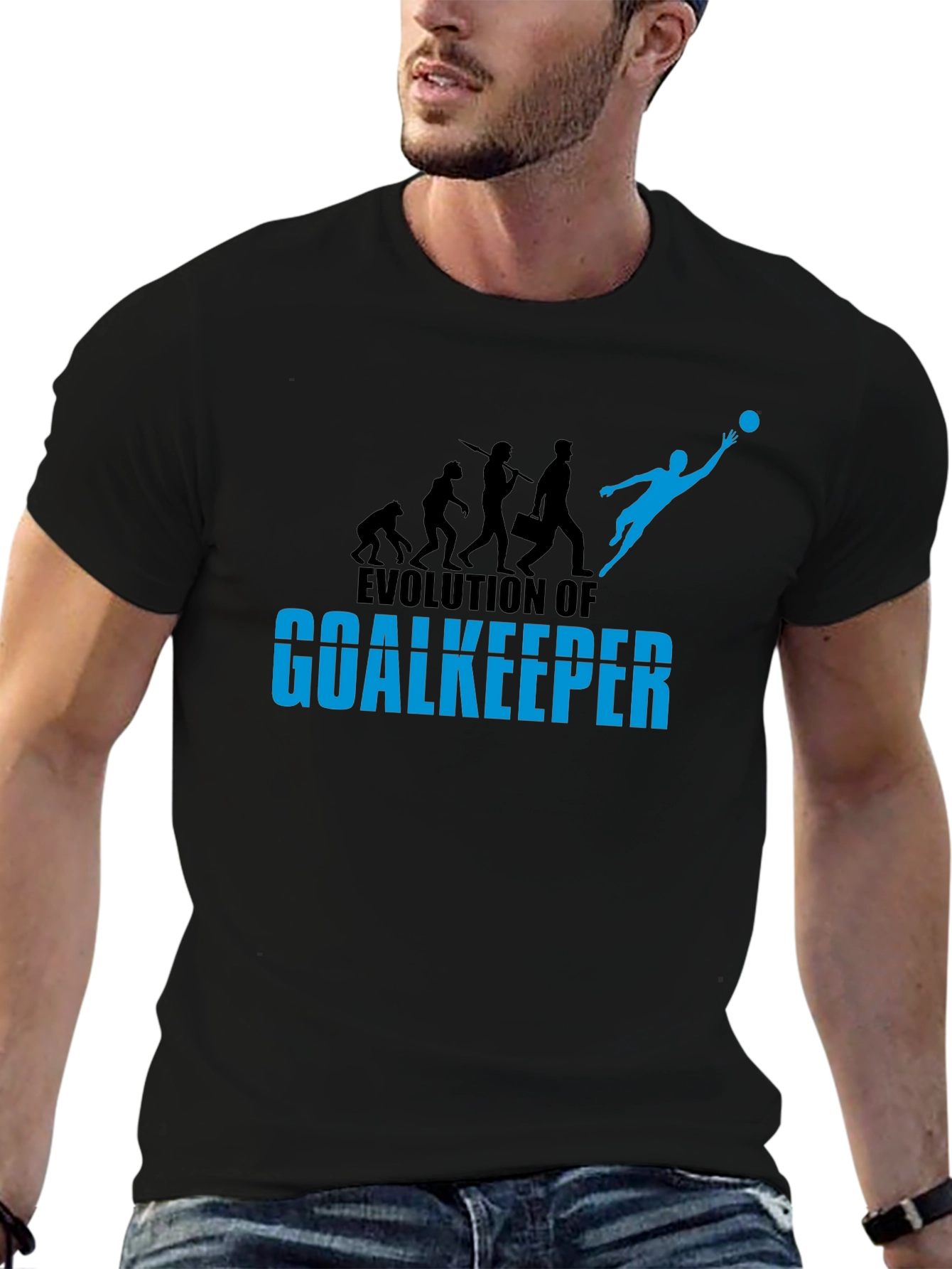 Black Evolution of Goalkeeper Graphic Tee view 6
