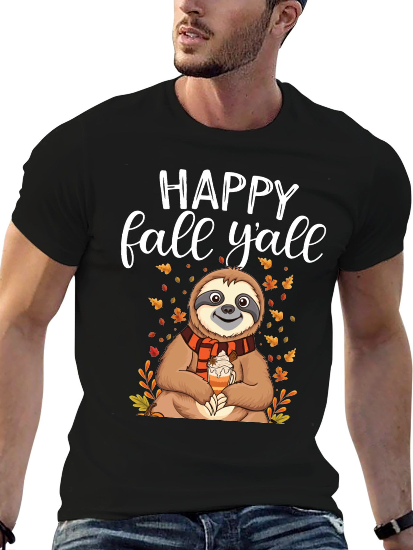 Happy Fall Y'all Sloth Graphic Tee - 6