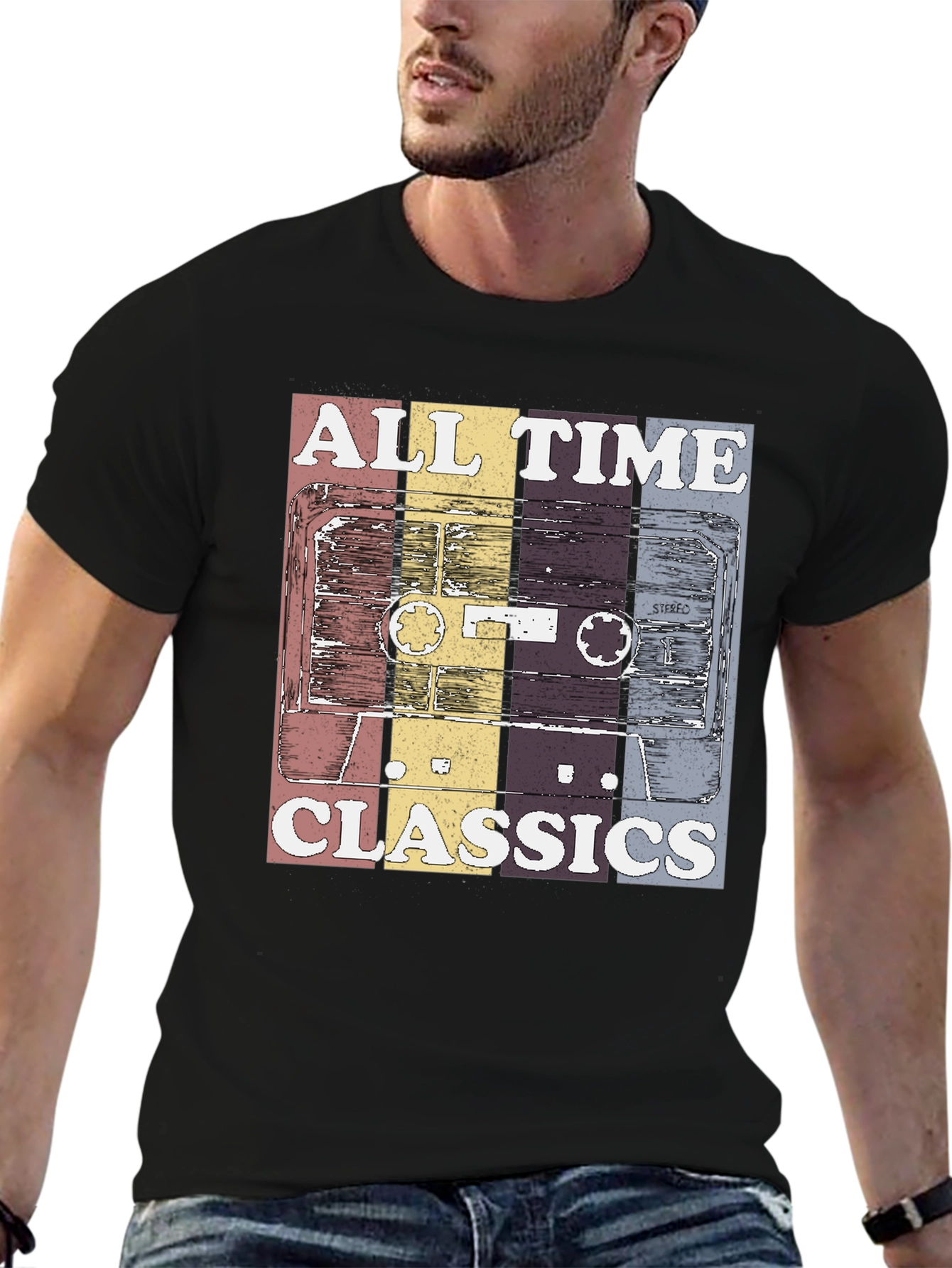 Black Retro "All Time Classics" Graphic Tee view 6