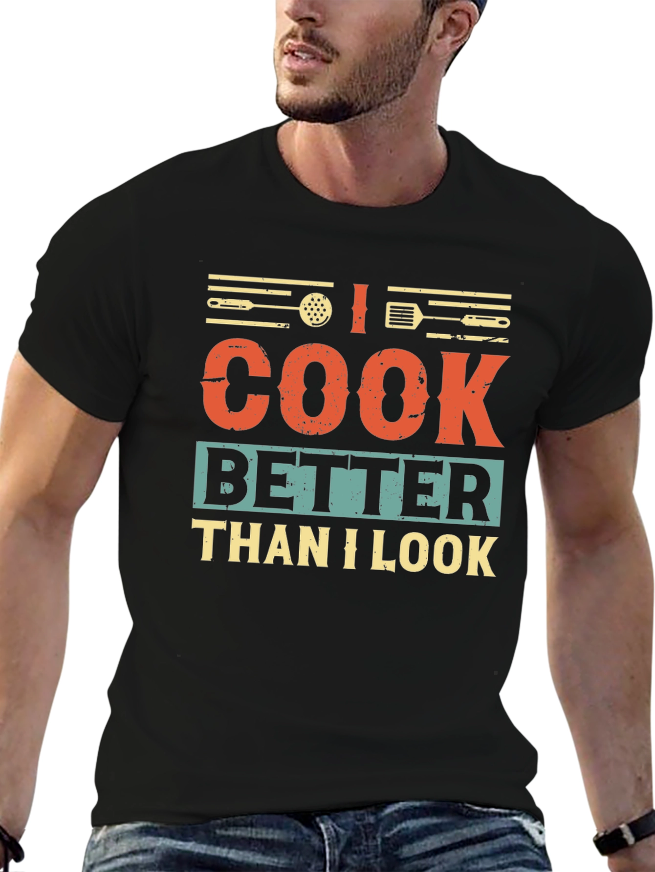 Black I Cook Better Than I Look Graphic T-Shirt view 6