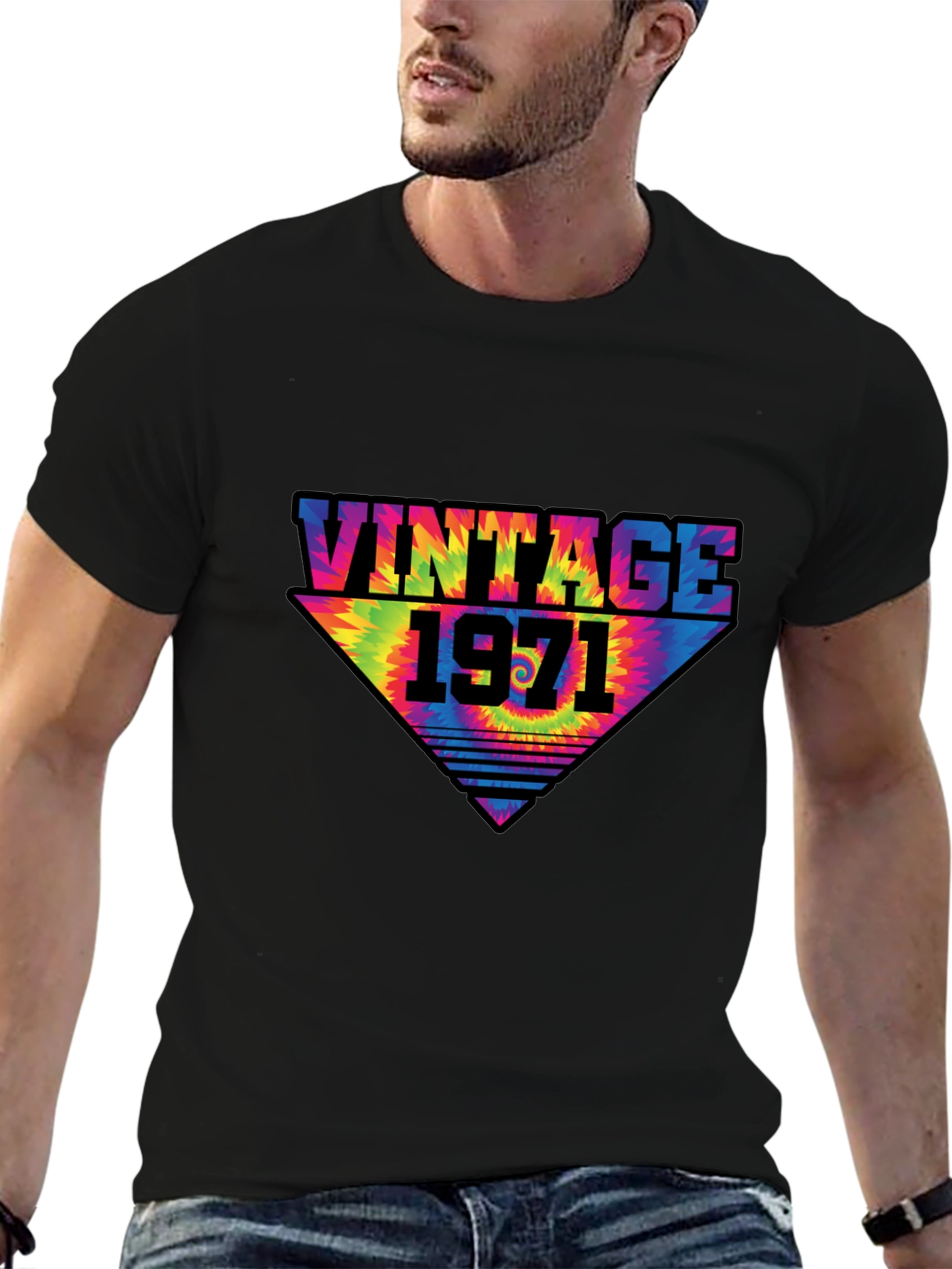 Black Vintage 1971 Tie-Dye Graphic T-Shirt view 6