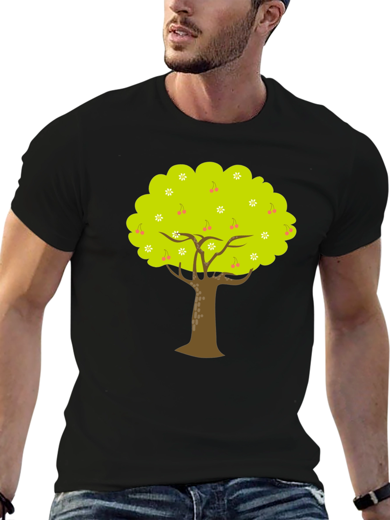 Black Tree Graphic Black Tee - Nature Inspired Design view 6