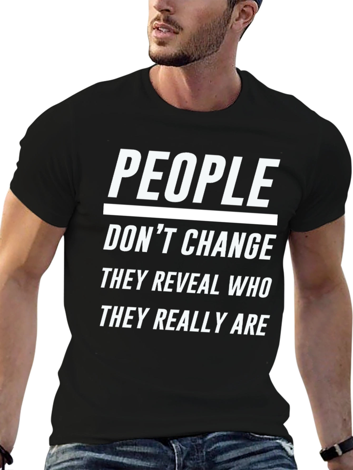 Black People Don't Change Graphic T-Shirt - Black view 6