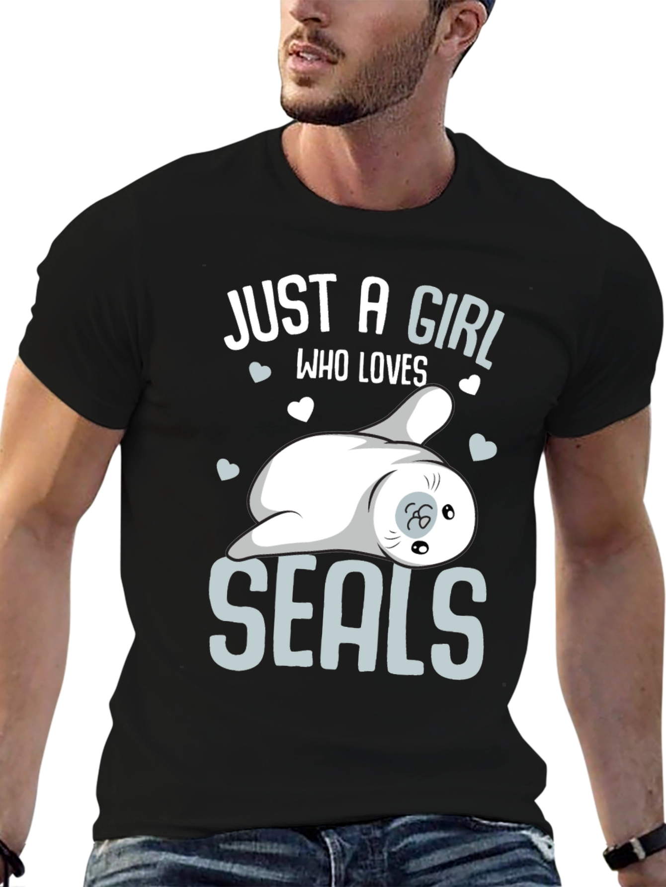 Black Girl Loves Seals T-Shirt - Cute Animal Graphic Tee view 6