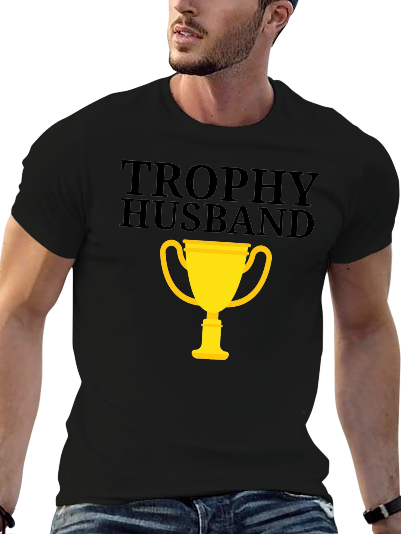 Black Trophy Husband Black Graphic Tee view 6