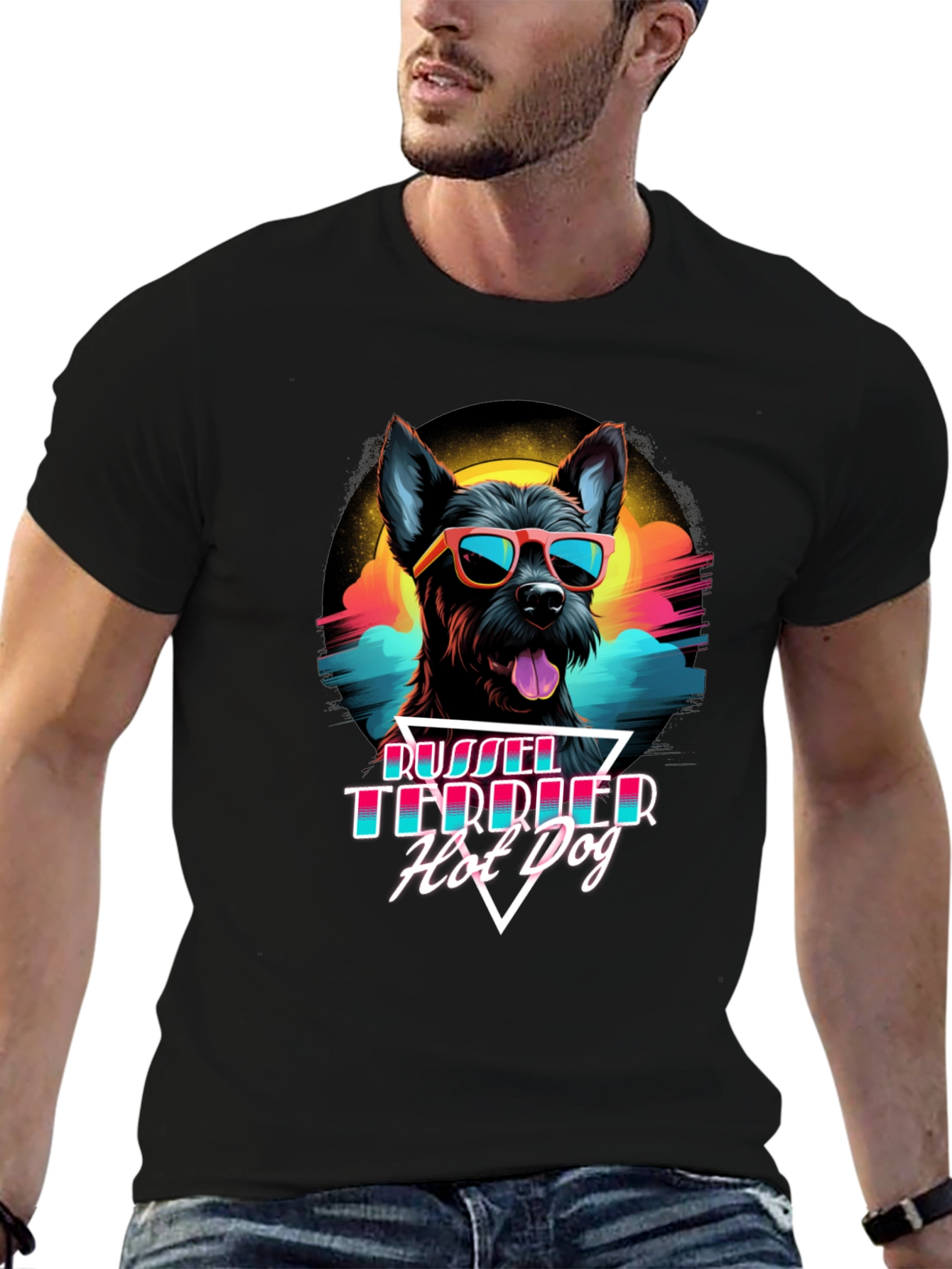 Black Cool Dog T-Shirt view 6