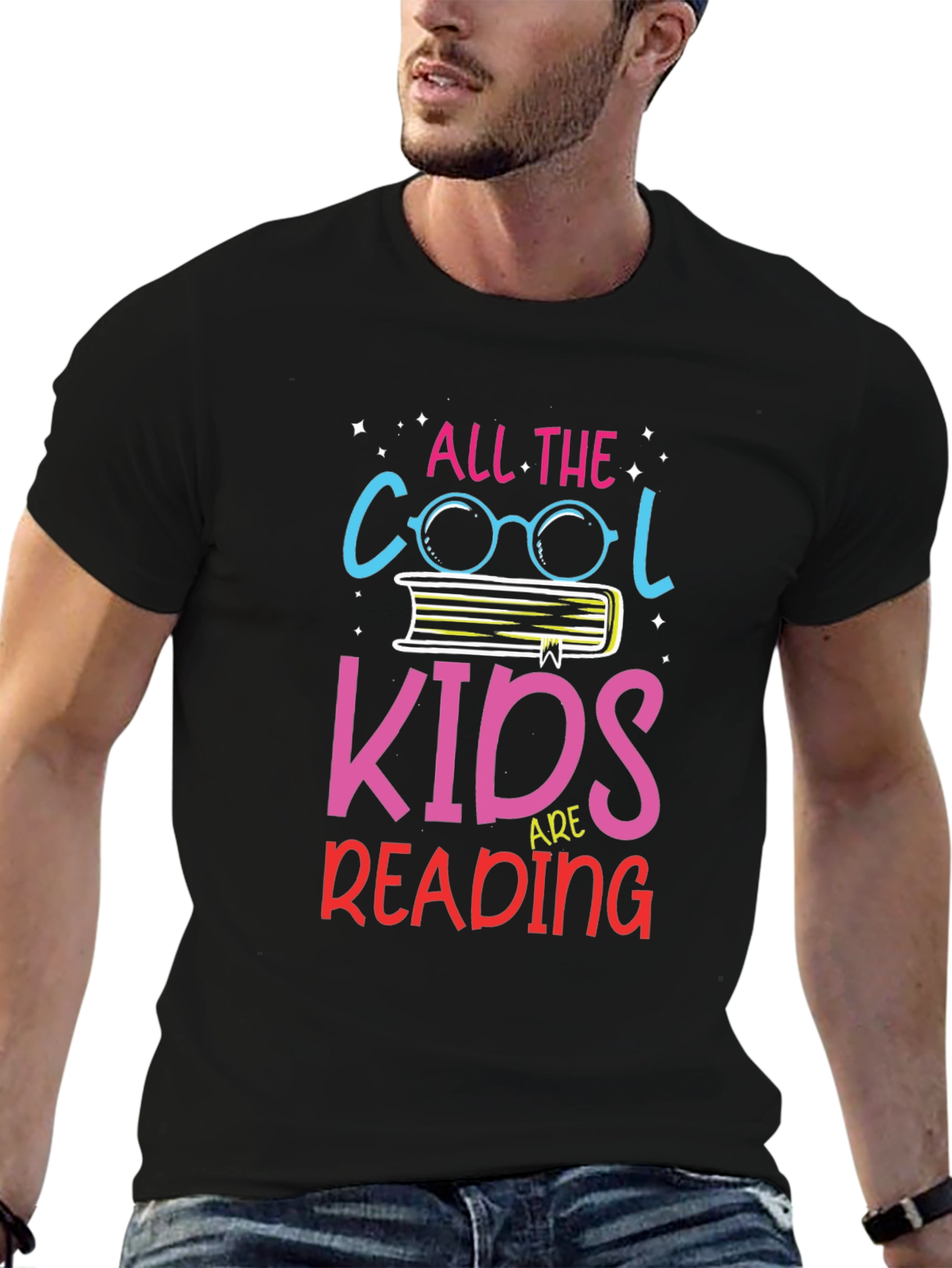 Black Cool Kids Reading T-Shirt - Bookworm Apparel view 6