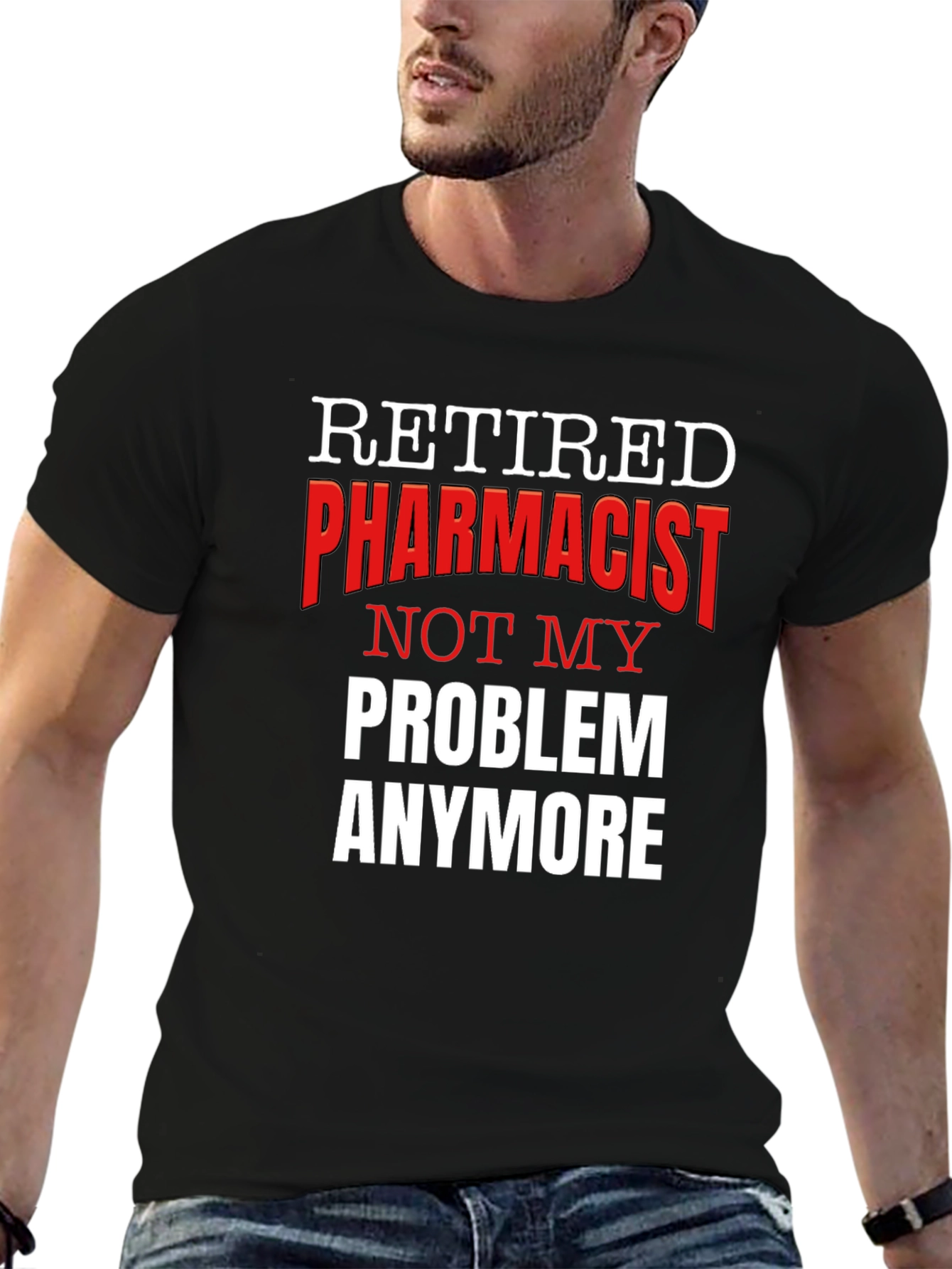 Black Retired Pharmacist Novelty Graphic T-Shirt view 6