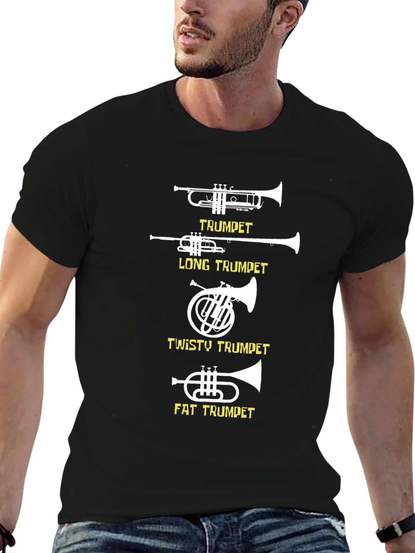 Black Funny Trumpet Variety Graphic Tee view 6