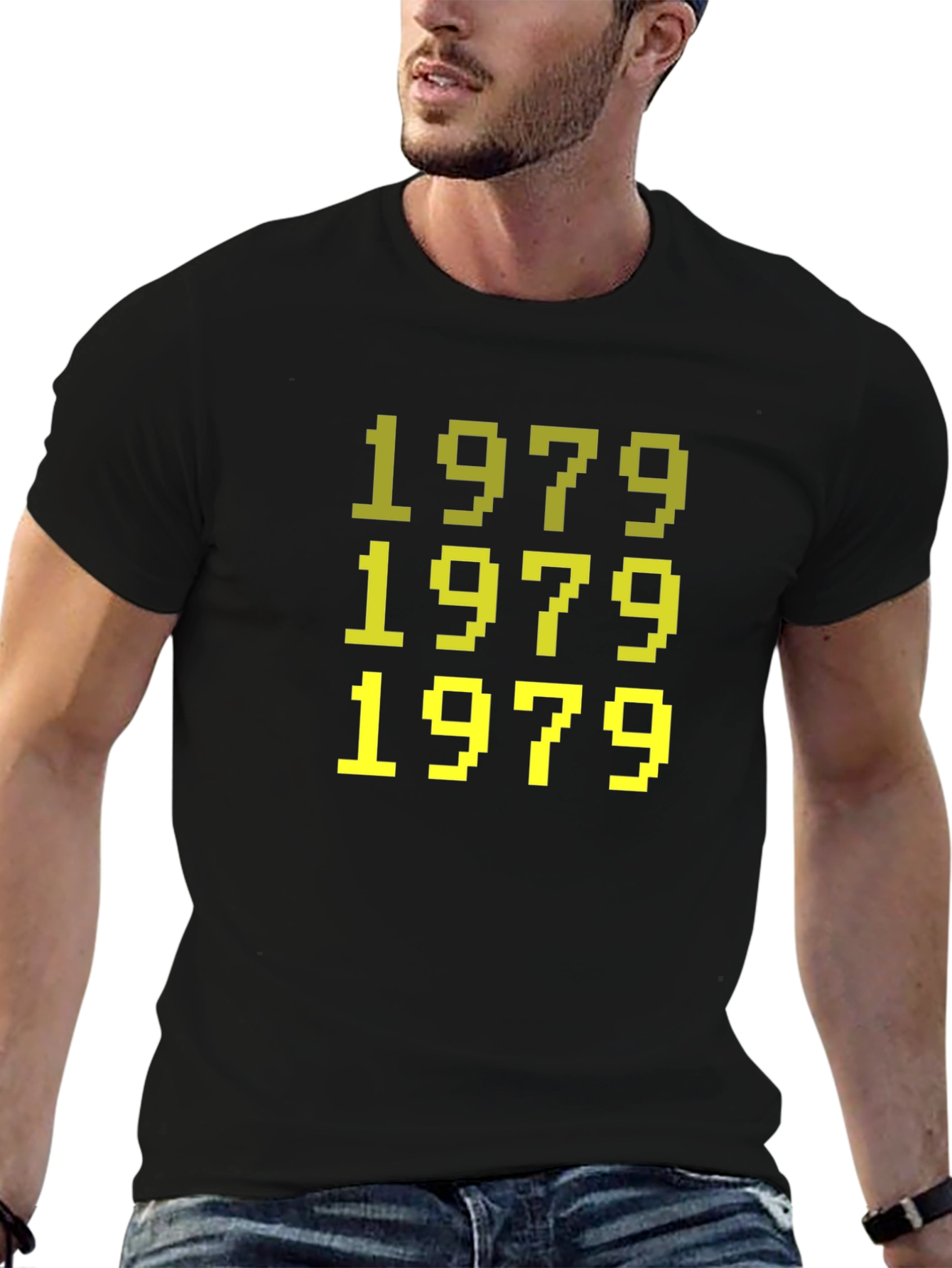 Black Retro 1979 Pixel Art T-Shirt - Classic Gamer Style view 6
