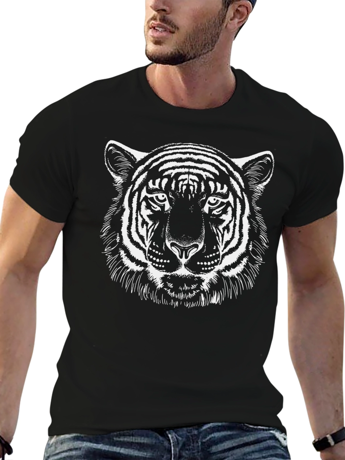 Black Black Tiger Graphic Tee - Fierce Style view 6