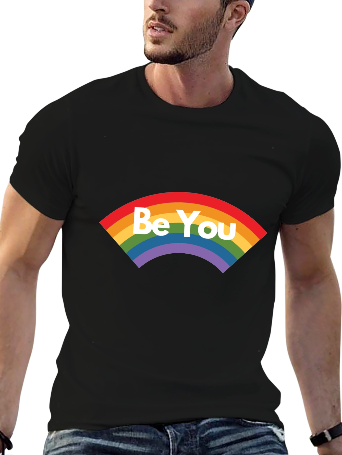 Black Be You Rainbow Graphic Tee - Soft Cotton Blend view 6