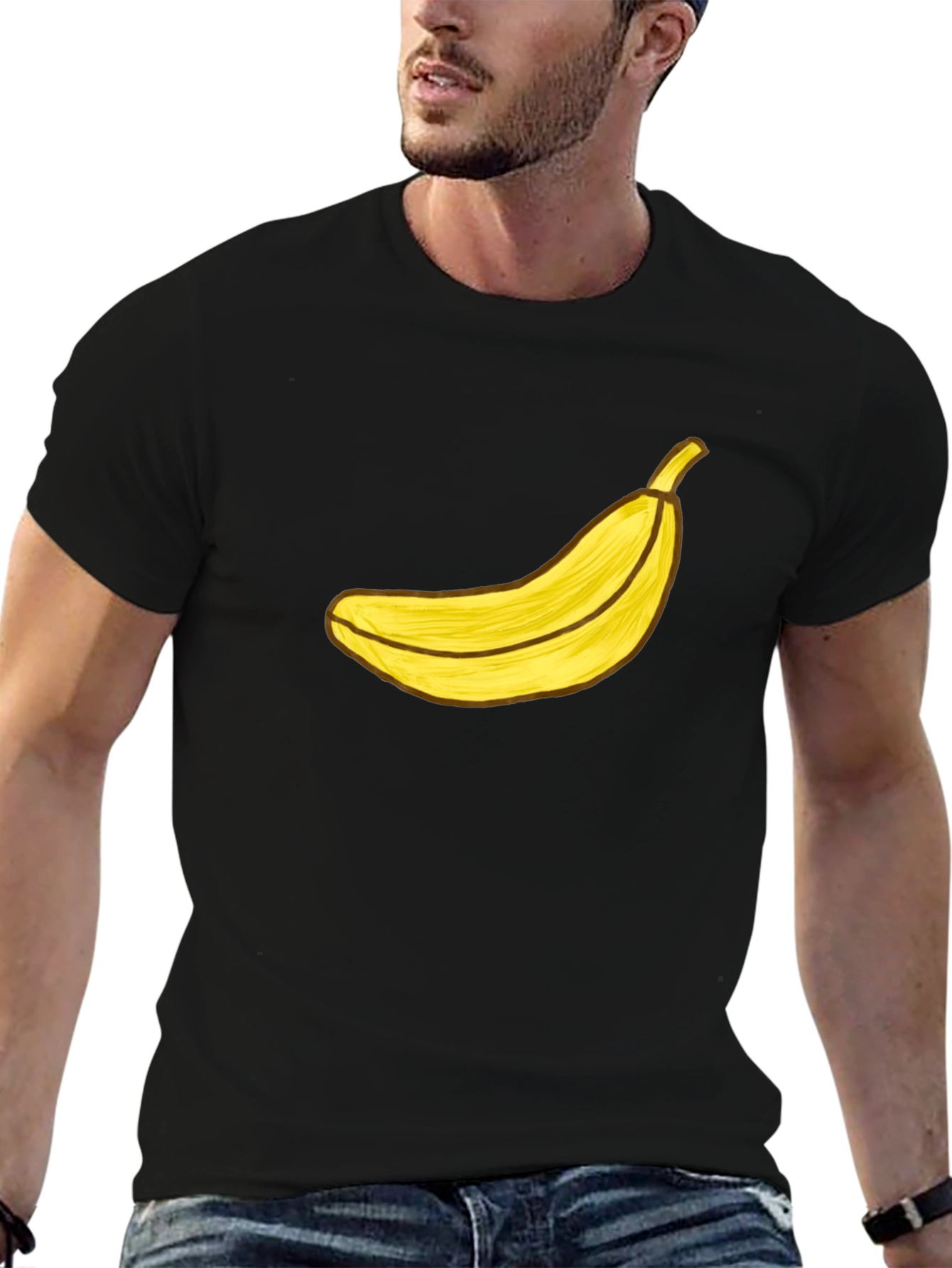 Black Banana Graphic Black T-Shirt - Funky Fruit Tee view 6