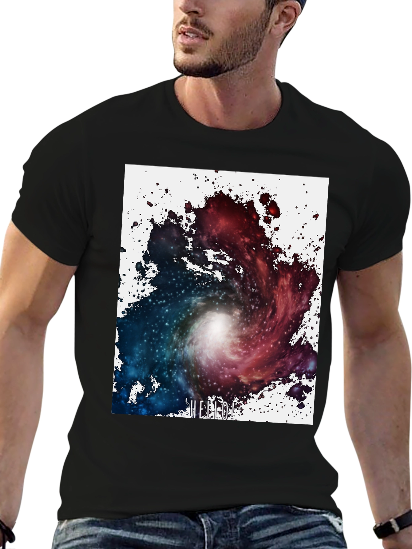 Black Nebula Graphic T-Shirt - Unique Galaxy Design view 6