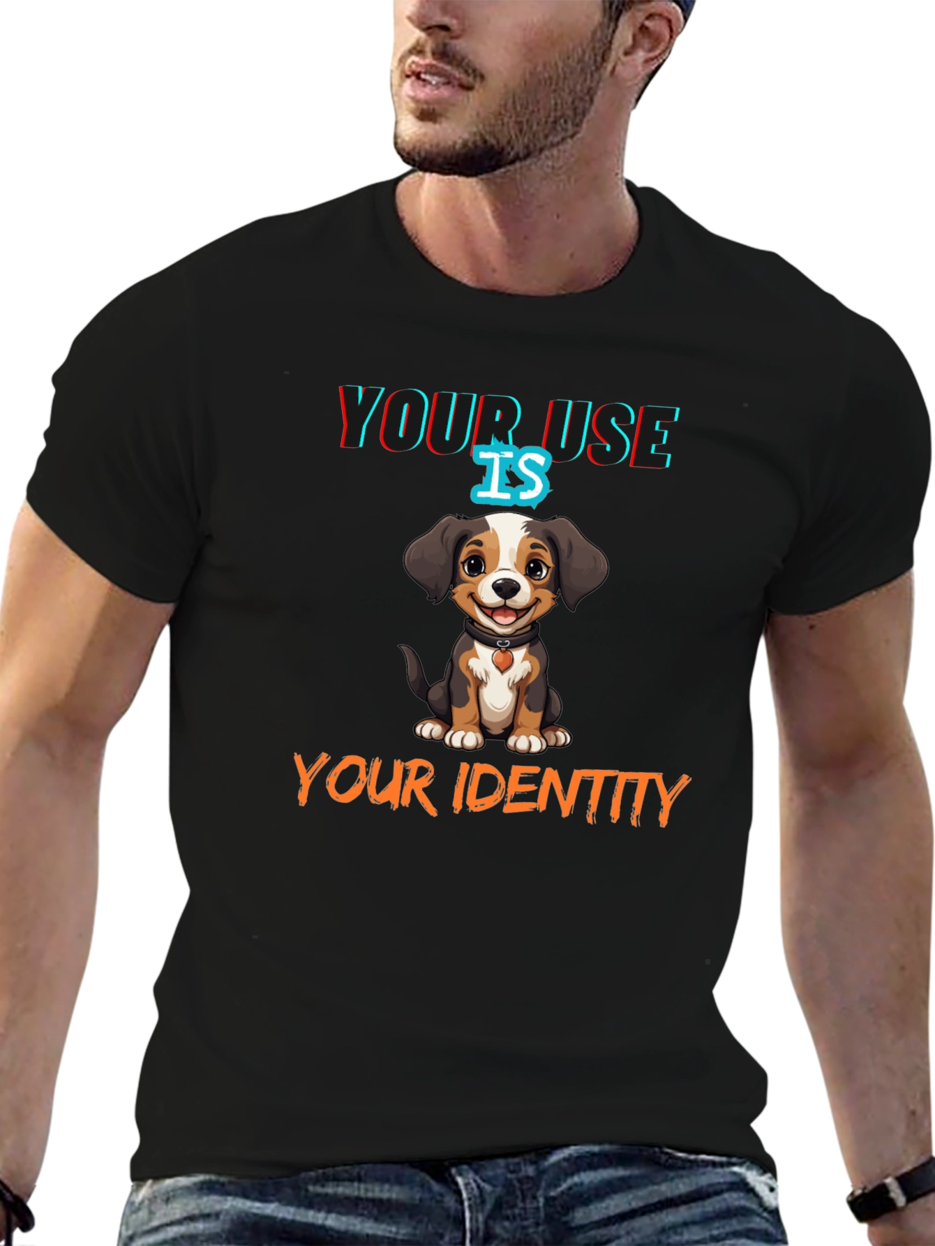 Black Dog Lover T-Shirt: "Your Use Is Your Identity" view 6