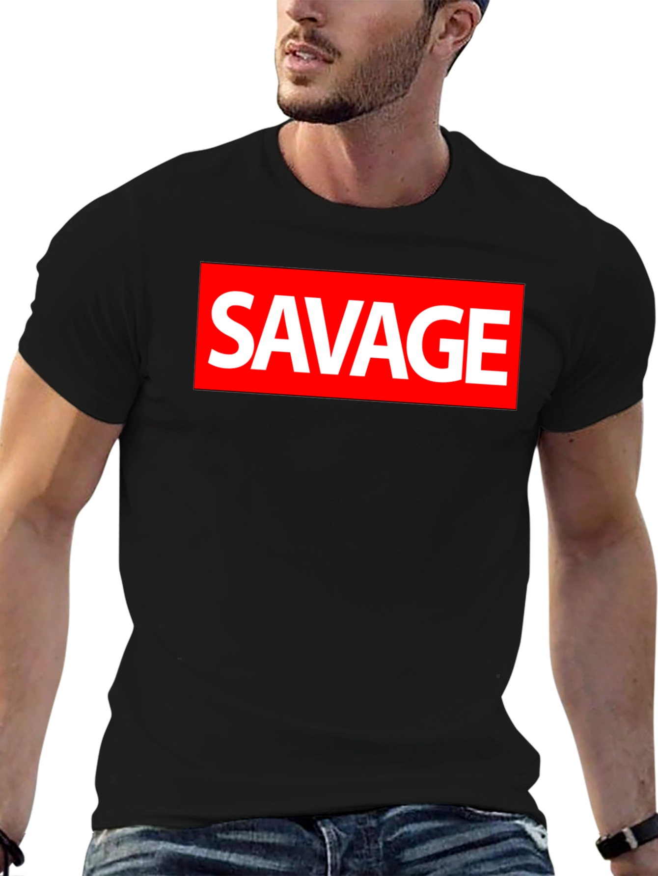 Black Savage Graphic Tee - Bold Streetwear Style view 6